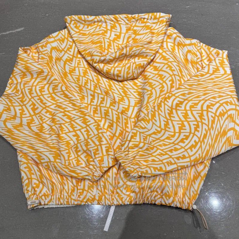Fendi Fendi Yellow Nylon Double F Women's Jacket . Size L / US 10 / IT 46 - 2 Thumbnail