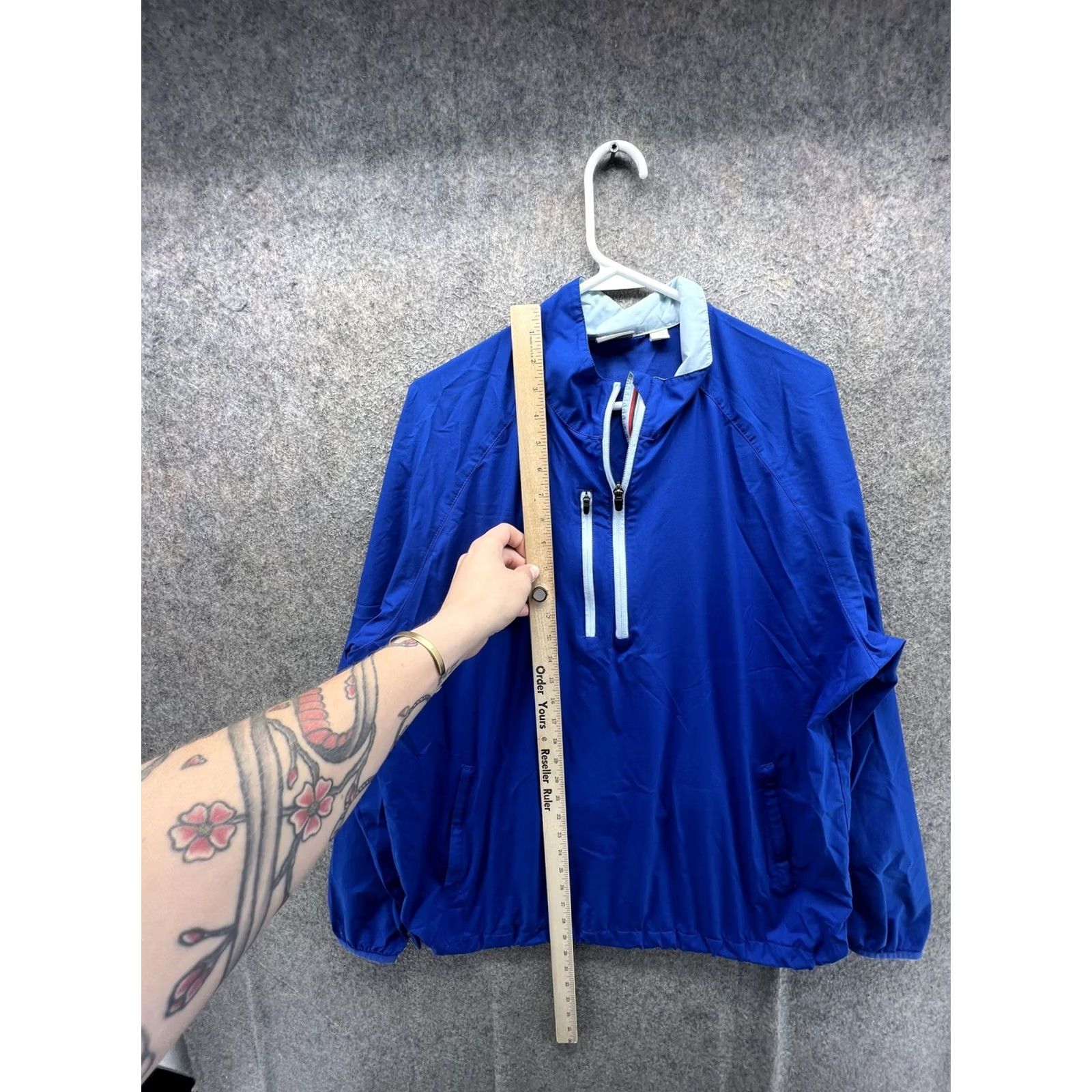 Puma PUMA Jacket Mens Large Blue 1/4 Zip Windbreaker Pullover Lightweight Athletic Shirt Size US L / EU 52-54 / 3 - 6 Thumbnail