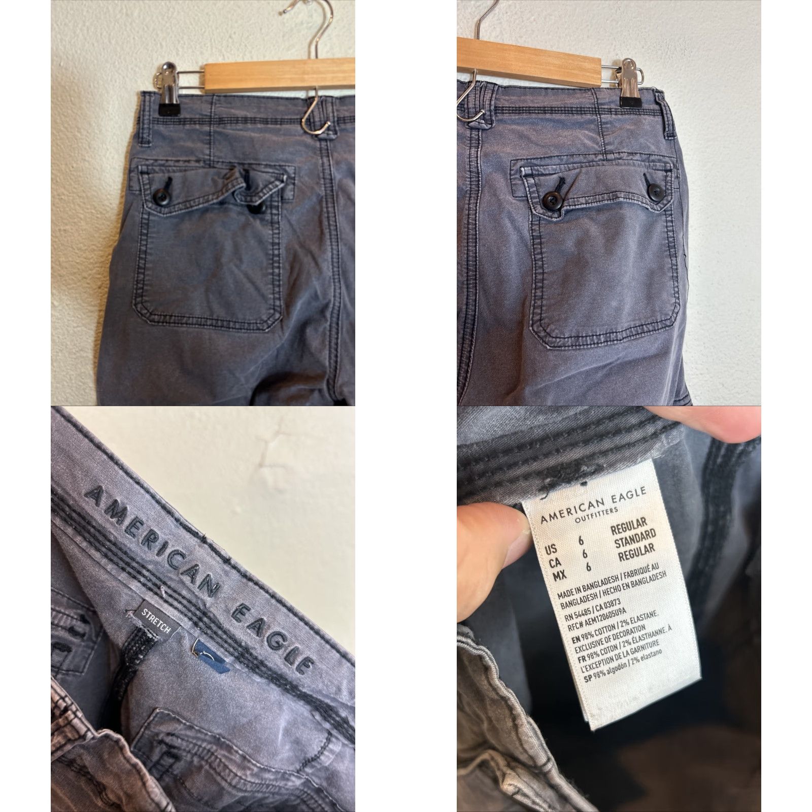 American Eagle Outfitters American Eagle Pants Women’s 6 Stretch Cargo Baggy Jogger Black 28x29 Womens Size 28" / US 6 / IT 42 - 9 Thumbnail