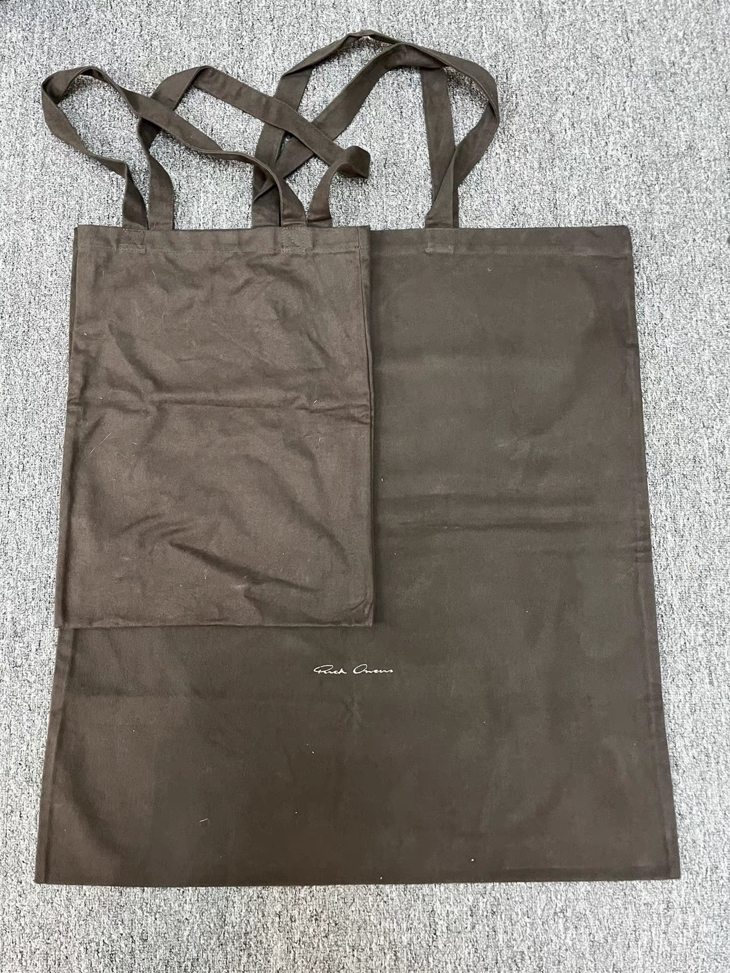 Rick Owens Rick Owens Mainline White Embroidered XL Canvas Tote K34 Size ONE SIZE - 3 Thumbnail