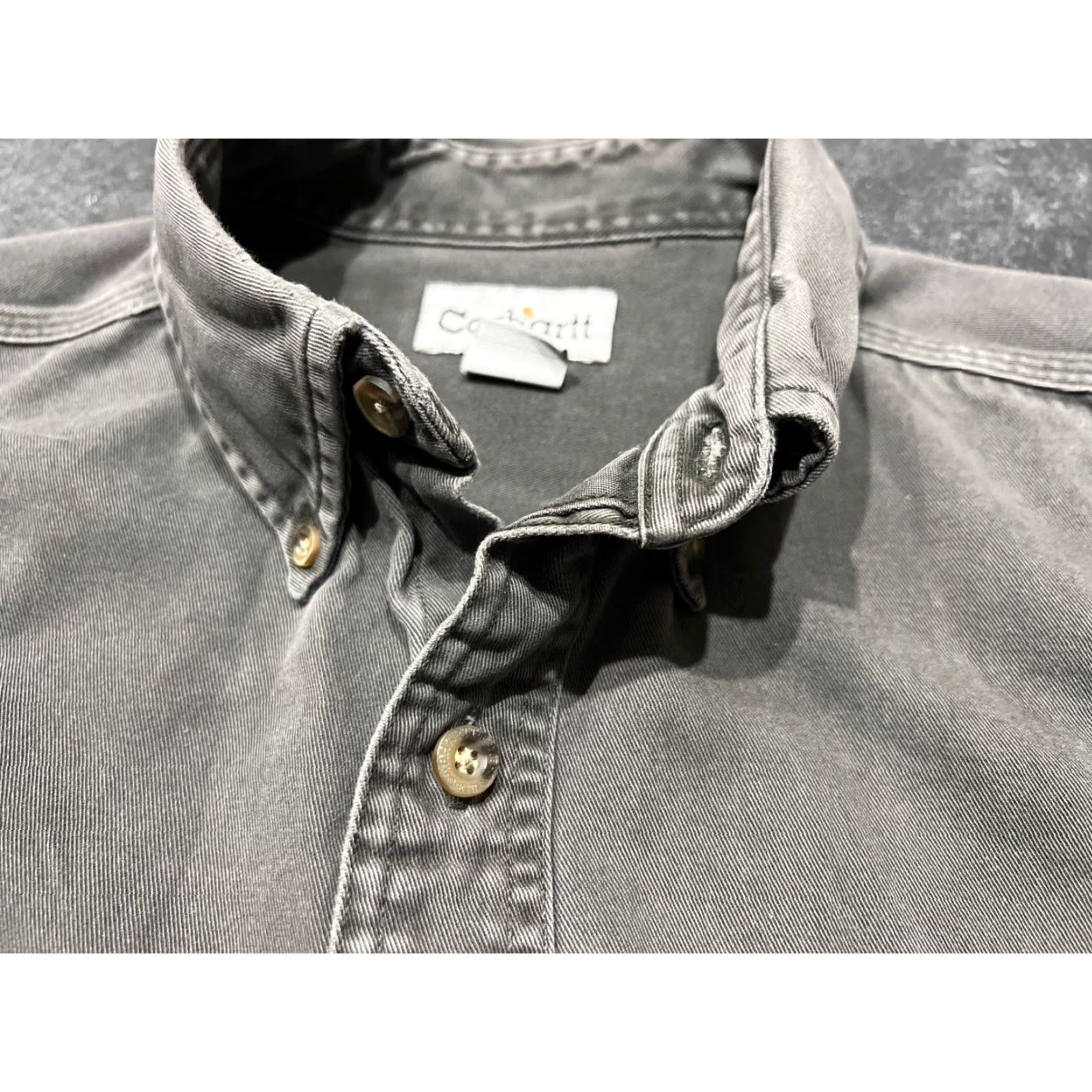 Carhartt Carhartt Shirt Cotton Twill Heavyweight Workwear Button-Down Long Sleeve Gray Size L Mens Size US L / EU 52-54 / 3 - 6 Thumbnail