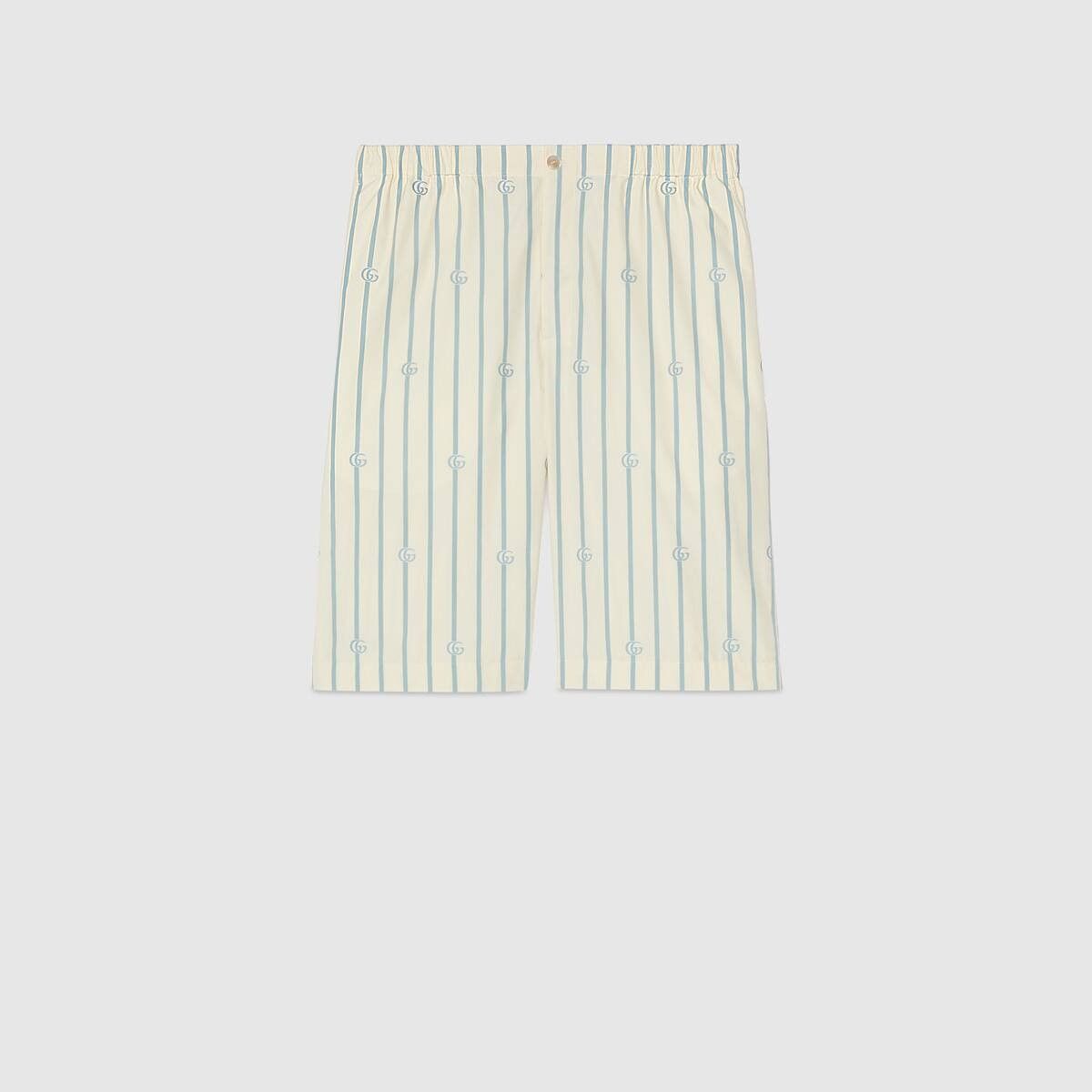 Gucci o1mt1gz0725 Double G Stripe Cotton Shorts Ivory/Light Blue Size US 28 / EU 44 - 1 Thumbnail