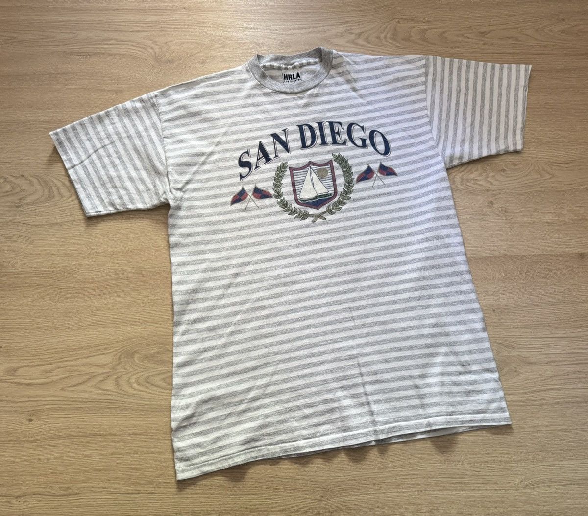 Vintage Vintage 90’s San Diego Made In USA Single Stitch Stripes Tee Size US XL / EU 56 / 4 - 1 Thumbnail