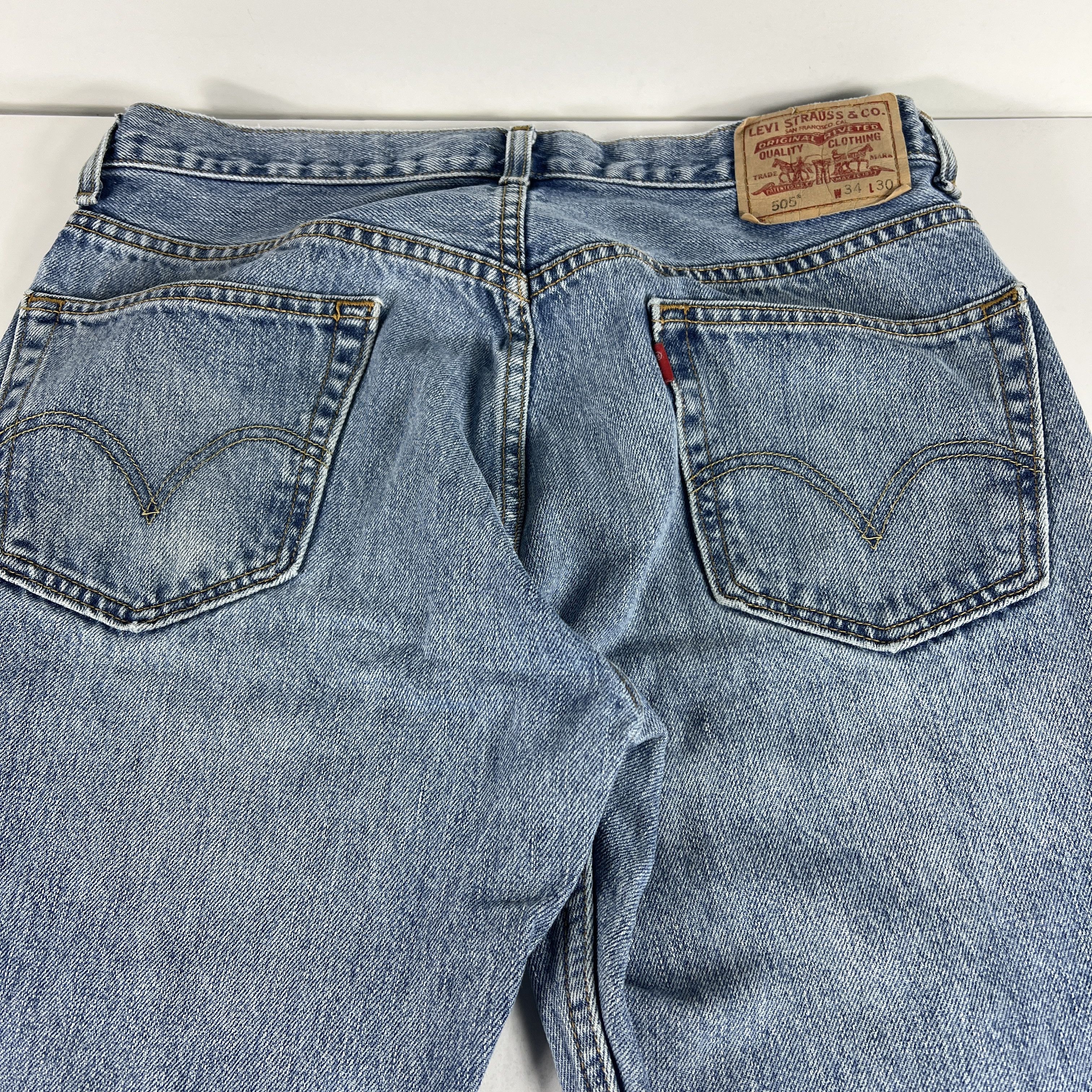 Levi's × Vintage Y2K Levi's Jeans 505 Straight Blue Faded Cotton Denim Size US 34 / EU 50 - 13 Thumbnail