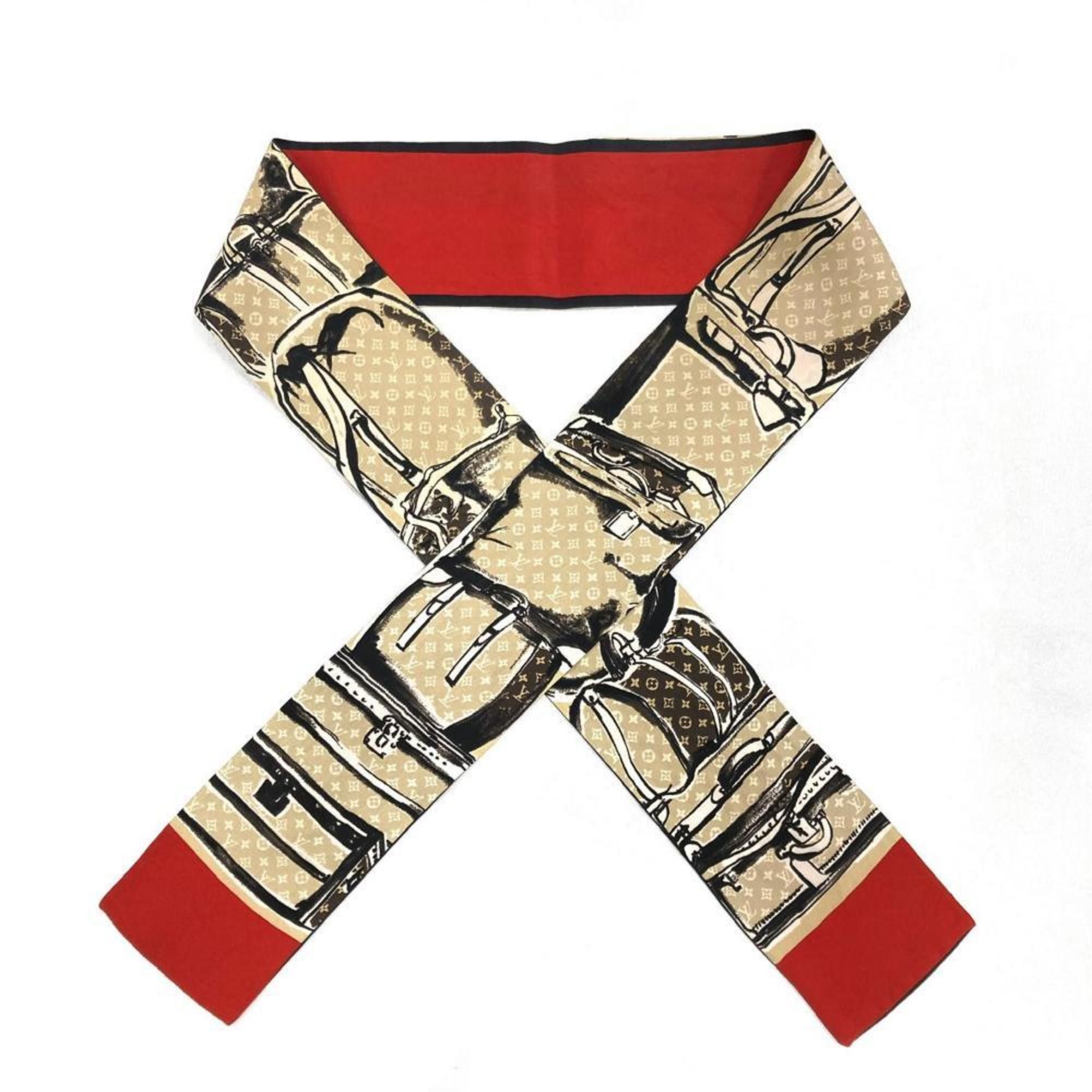 LOUIS VUITTON Bandeau Scarf Muffler 118cm M73964 Beige Red