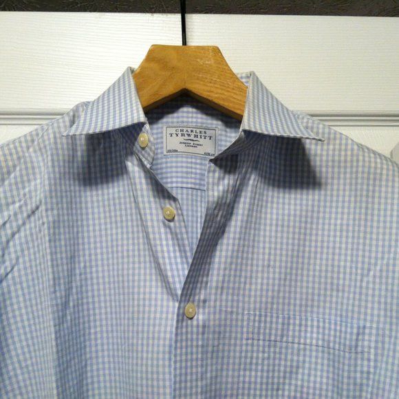 Charles Tyrwhitt CHARLES TYRWHITT MENS BLUE 100%COTTON DRESS SHIRT 16.5/34 Size US L / EU 52-54 / 3 - 2 Thumbnail