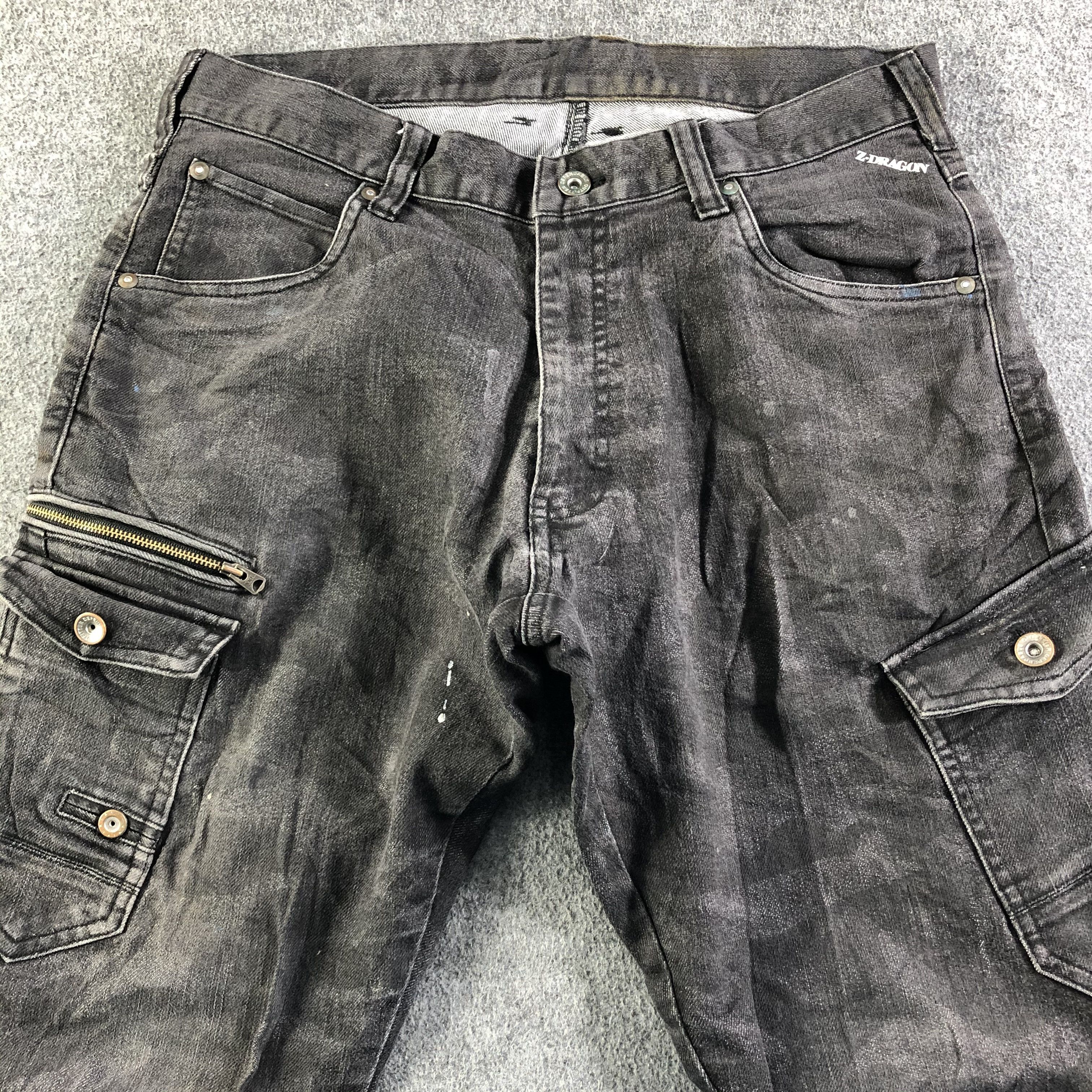 Vintage Vintage Z Dragon Indigo Biker Jeans-J3795 Size US 33 - 3 Thumbnail