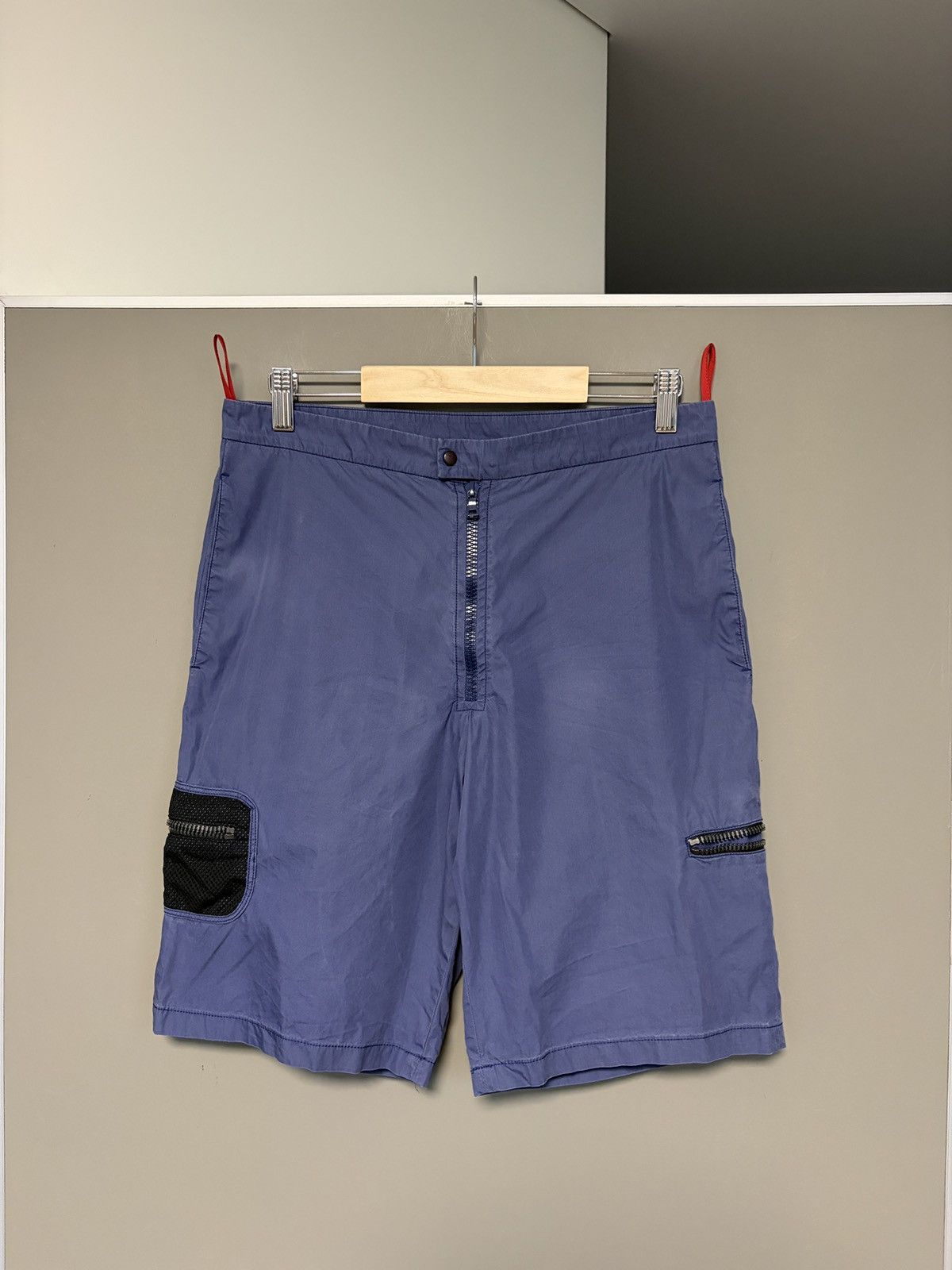 Prada Prada Blue Nylon Light Cargo Shorts Size US 30 / EU 46 - 1 Thumbnail