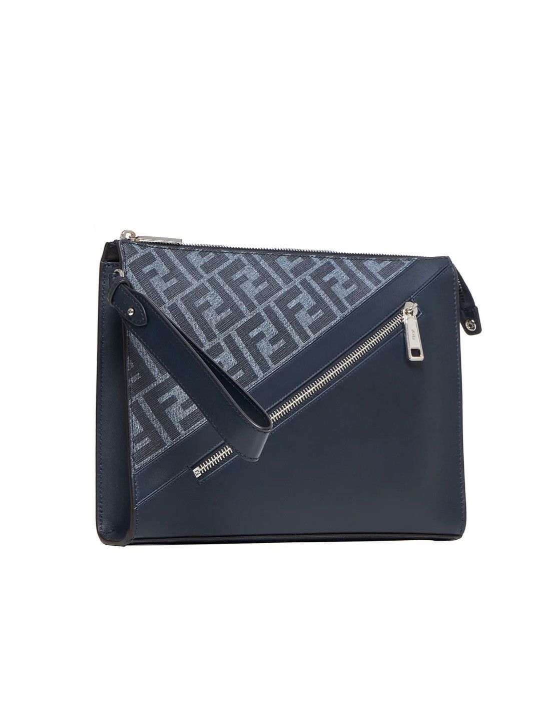 Fendi Fendi FF Jacquard Panelled Zipped Clutch Bag Size ONE SIZE - 3 Thumbnail