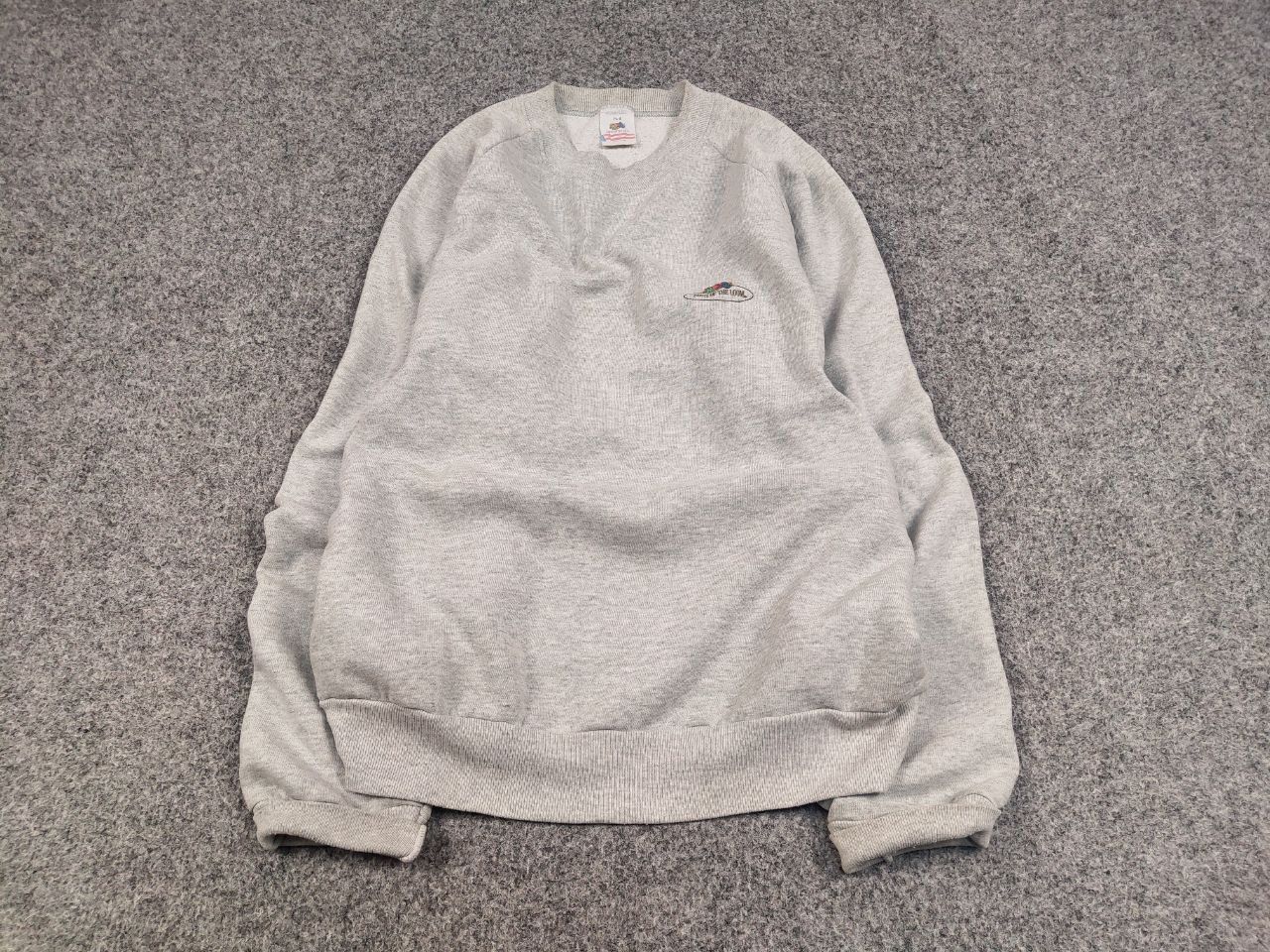 Fruit Of The Loom Vintage 90's Fruit Of The Loom Blank Crew Chek Sweatshirt Size US M / EU 48-50 / 2 - 2 Thumbnail