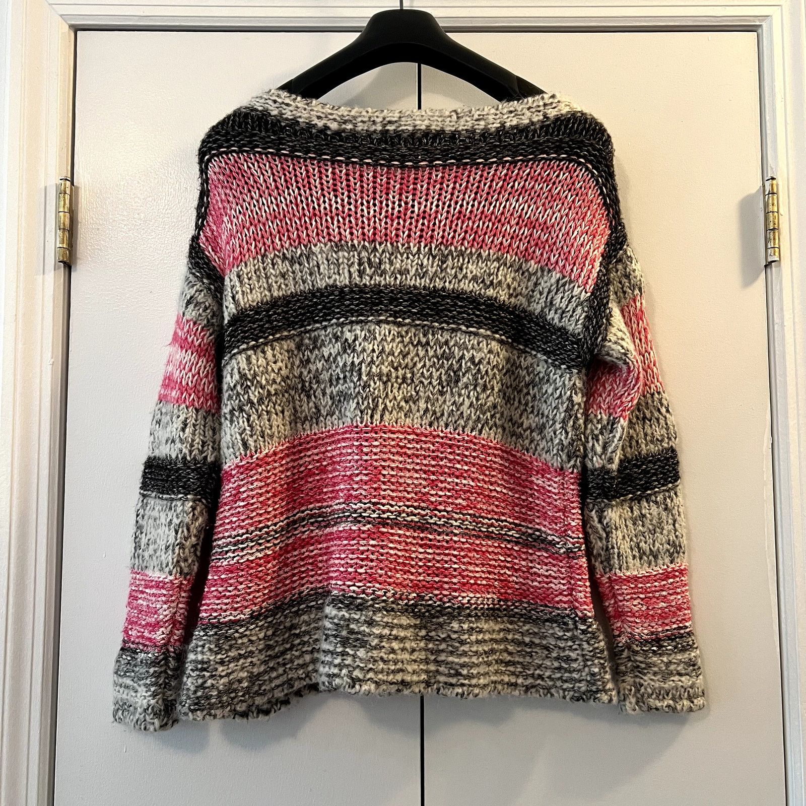 Isabel Marant Etoile Isabel Marant Pit Striped Bateau Sweater in Fuchsia Size S / US 4 / IT 40 - 8 Thumbnail