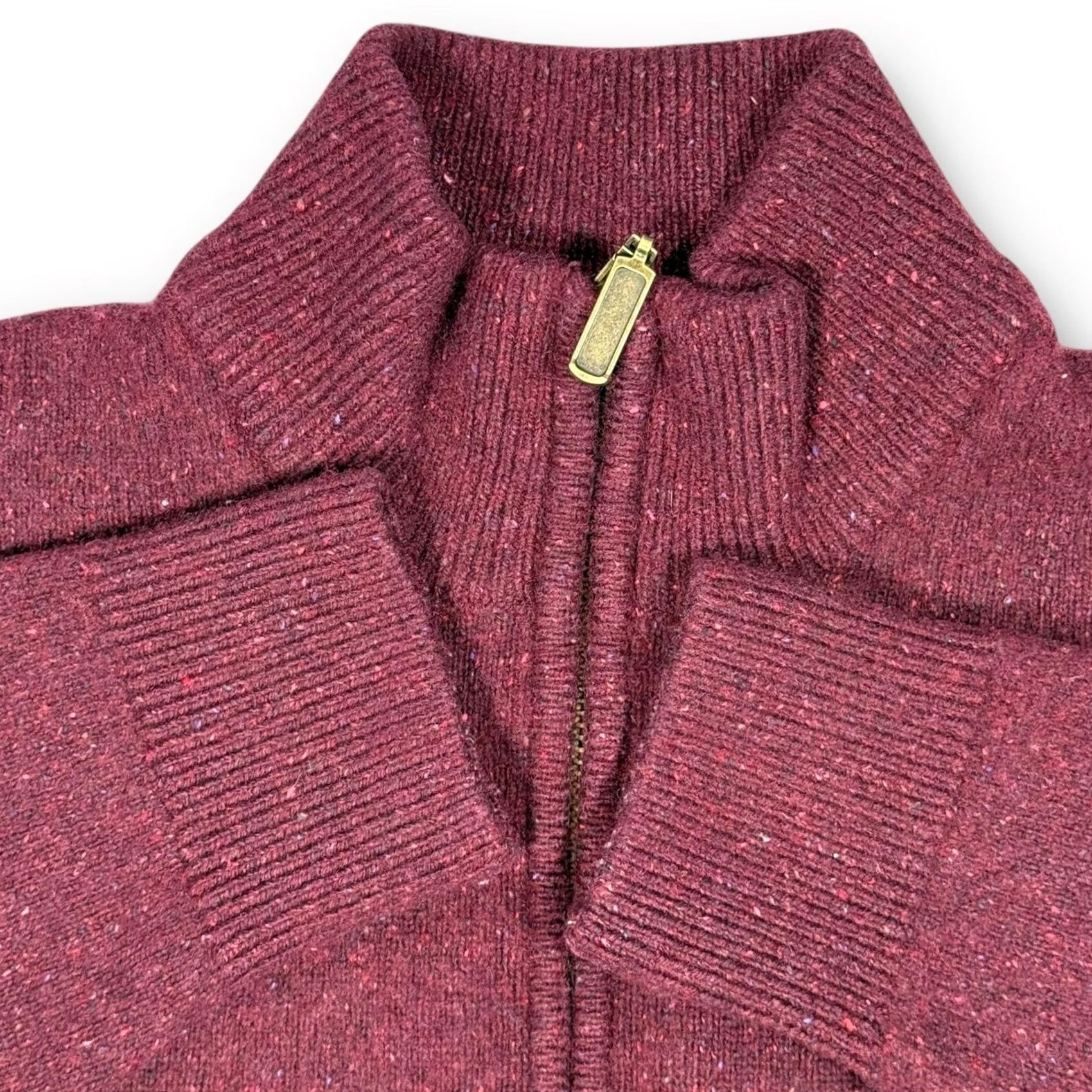 Barbour Barbour Sweater Wool Blend Knit 1/4 Zip Burgundy Speckled Size S Womens Pullover Mock Neck Long Sleeve Regular Unisex Adults Recycled Text: None Size S / US 4 / IT 40 - 5 Thumbnail
