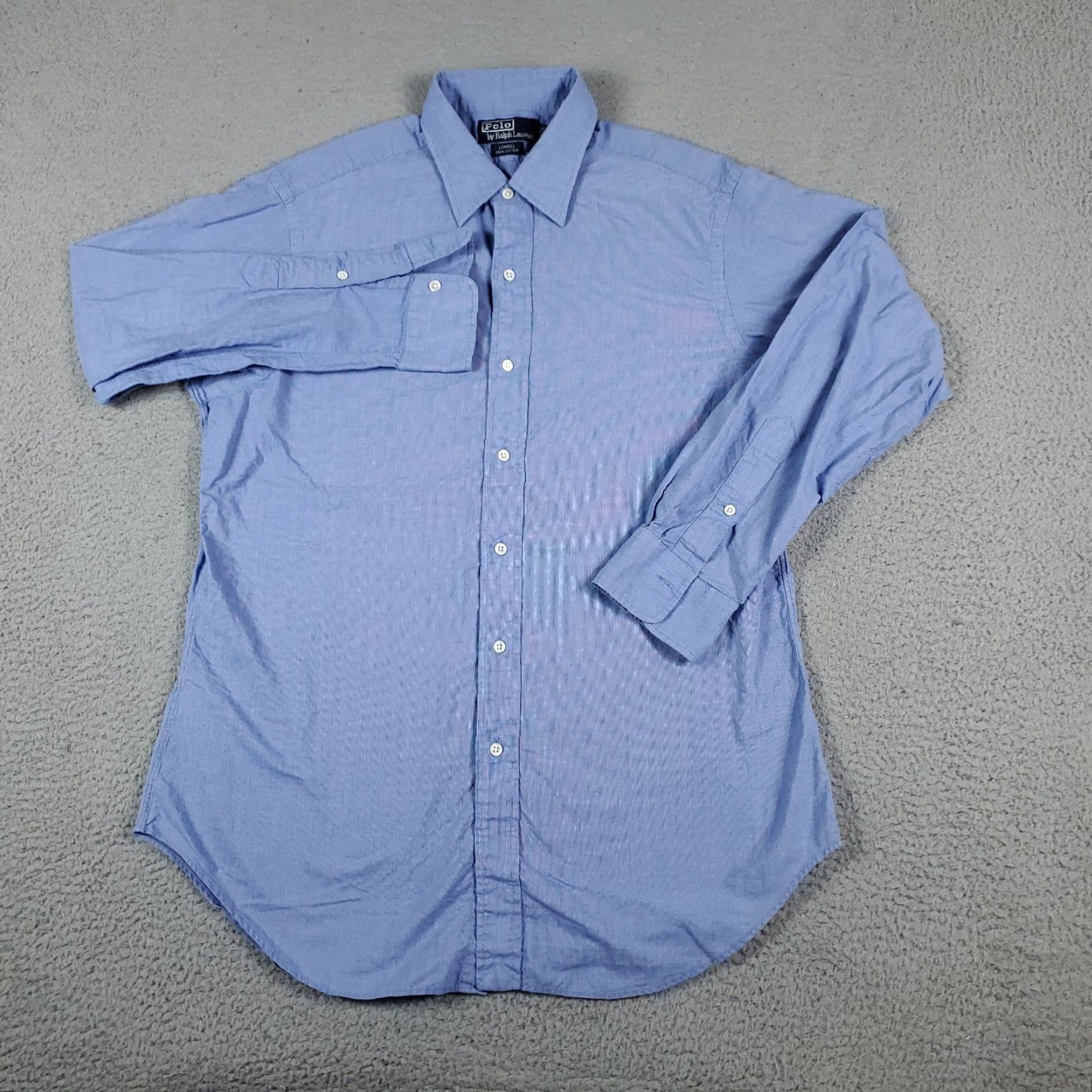 Ralph Lauren Ralph Lauren Lowell Dress Shirt - 16 Blue Striped Long Sleeve Button-Down Shirt Men Adult Regular 100% Cotton Vintage: No Size 42R - 2 Thumbnail