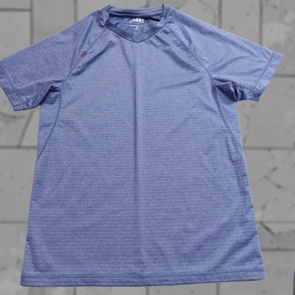 Rhone Rhone Shirt S Blue Striped V-Neck Raglan Sleeve Short Sleeve T-Shirt Pullover Activewear Men Regular XS? (Note: Original size S, ensure exact "S") Size US S / EU 44-46 / 1 - 1 Thumbnail
