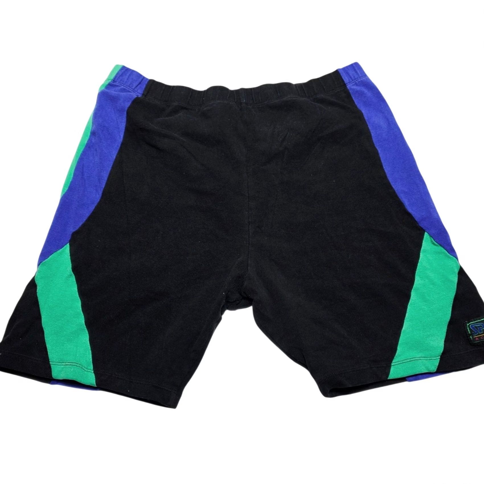 Spalding VINTAGE Spalding Women’s Biker Gym Athletic Shorts Black Green Purple Retro 80s/90s 2XL Women’s Athletic Shorts Elastic Waist Biker Theme Mens? Size 40" / US 18 - 2 Thumbnail
