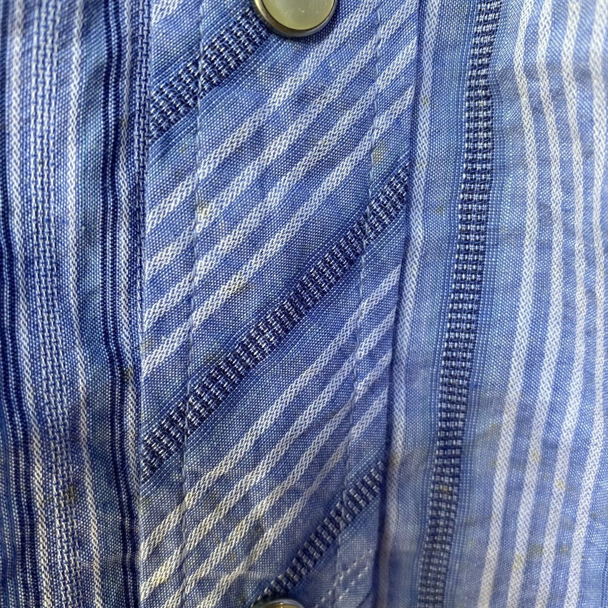 Vintage SHINS AMERICAN Blue Striped Western Shirt Size US L / EU 52-54 / 3 - 6 Thumbnail