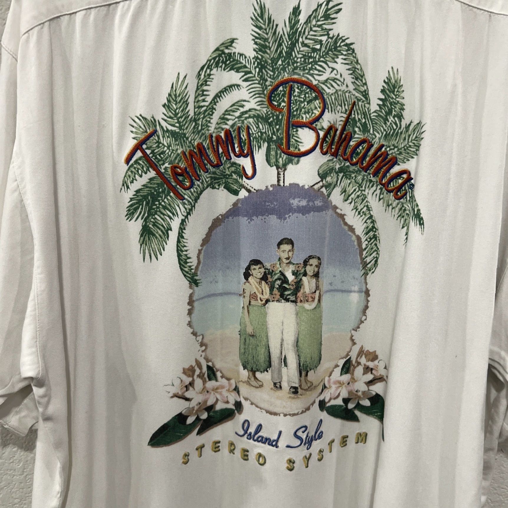 Tommy Bahama TOMMY BAHAMA Hawaiian Rayon Button-Up Shirt Men's Medium Ivory Floral Short Sleeve Size US M / EU 48-50 / 2 - 2 Thumbnail
