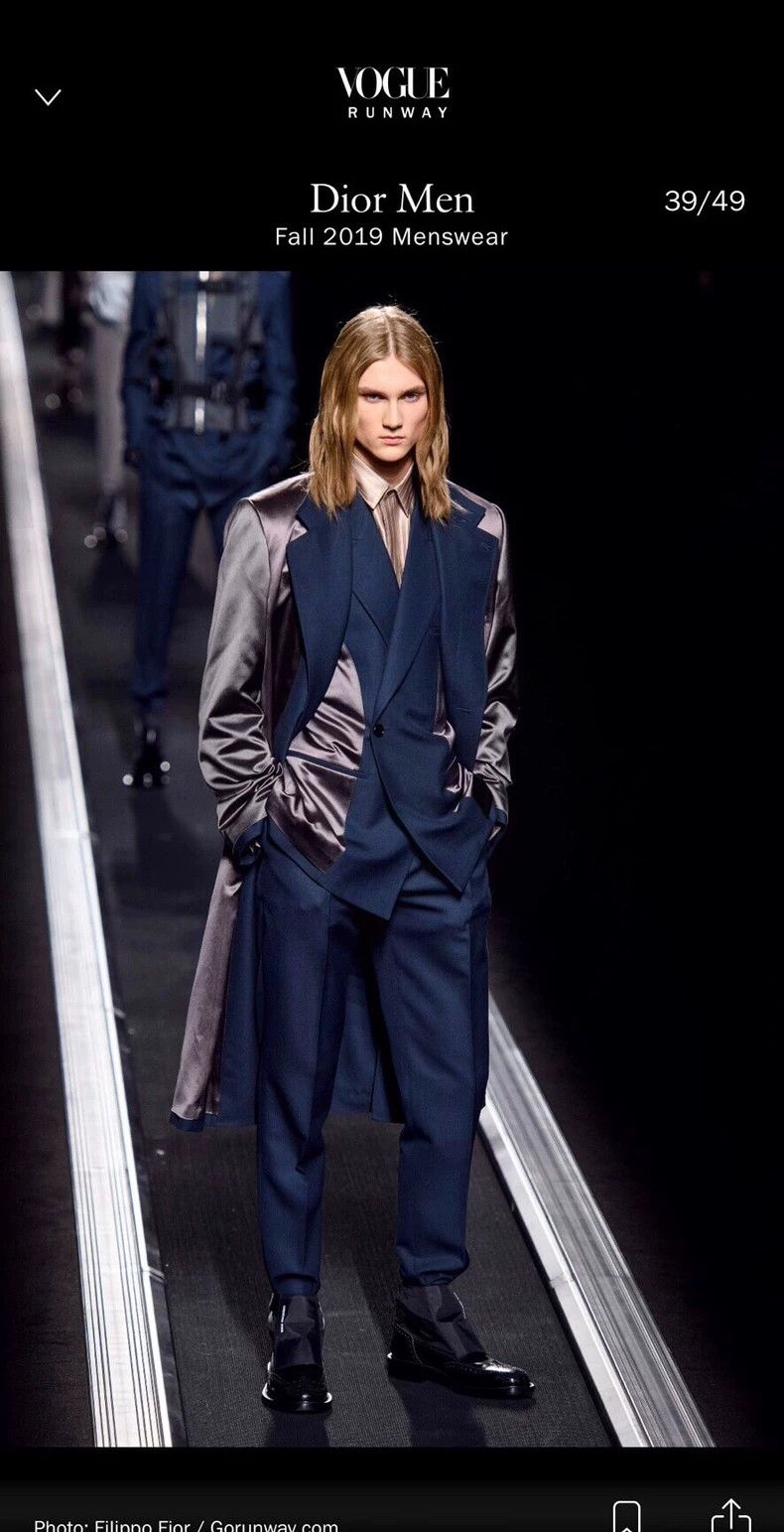 Dior 19fw gray purple satin stitching suit jacket 2501-Next