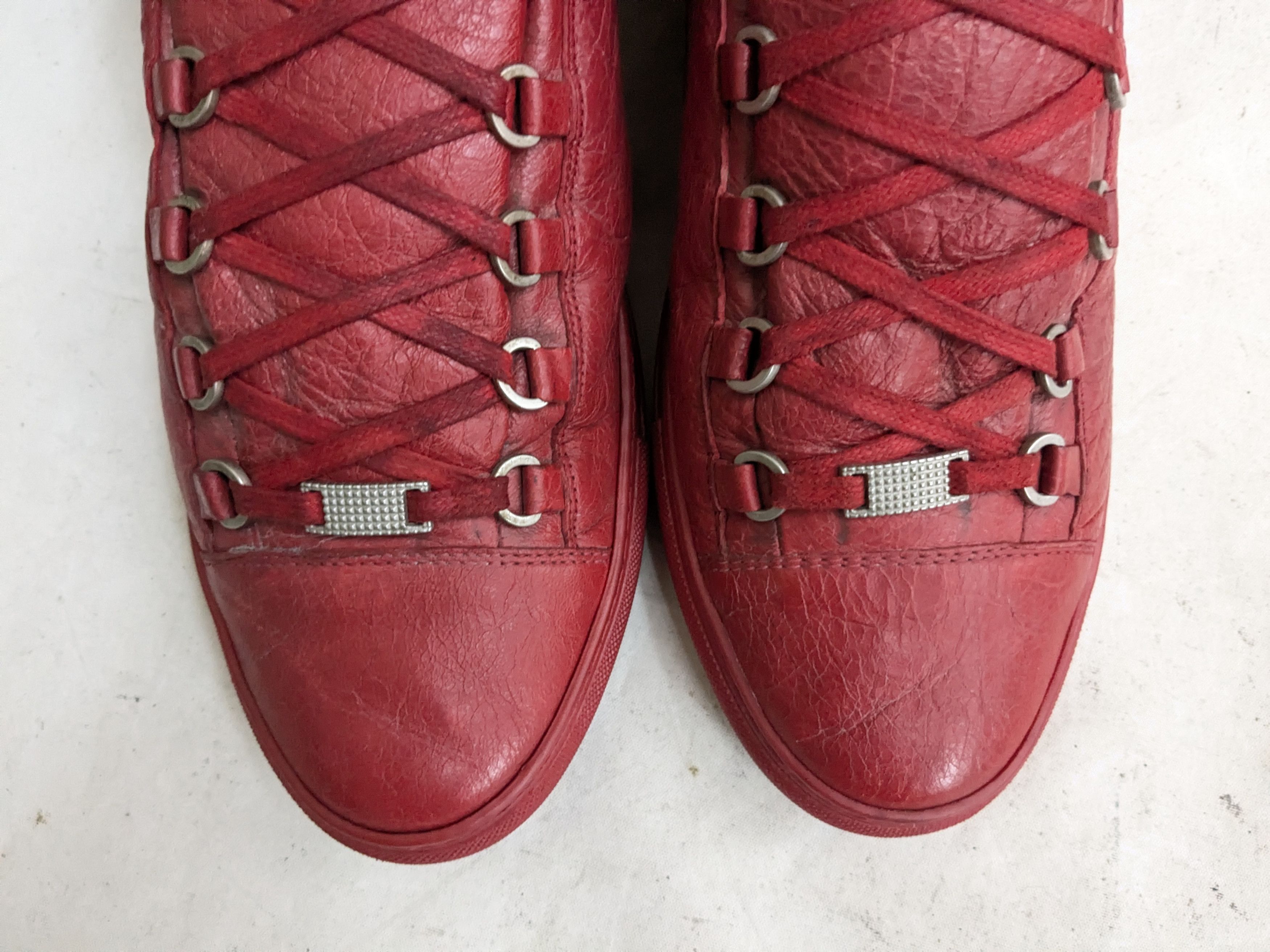 Balenciaga Balenciaga Arena Red 11 Leather High Top Sneakers Size US 11 / EU 44 - 2 Thumbnail