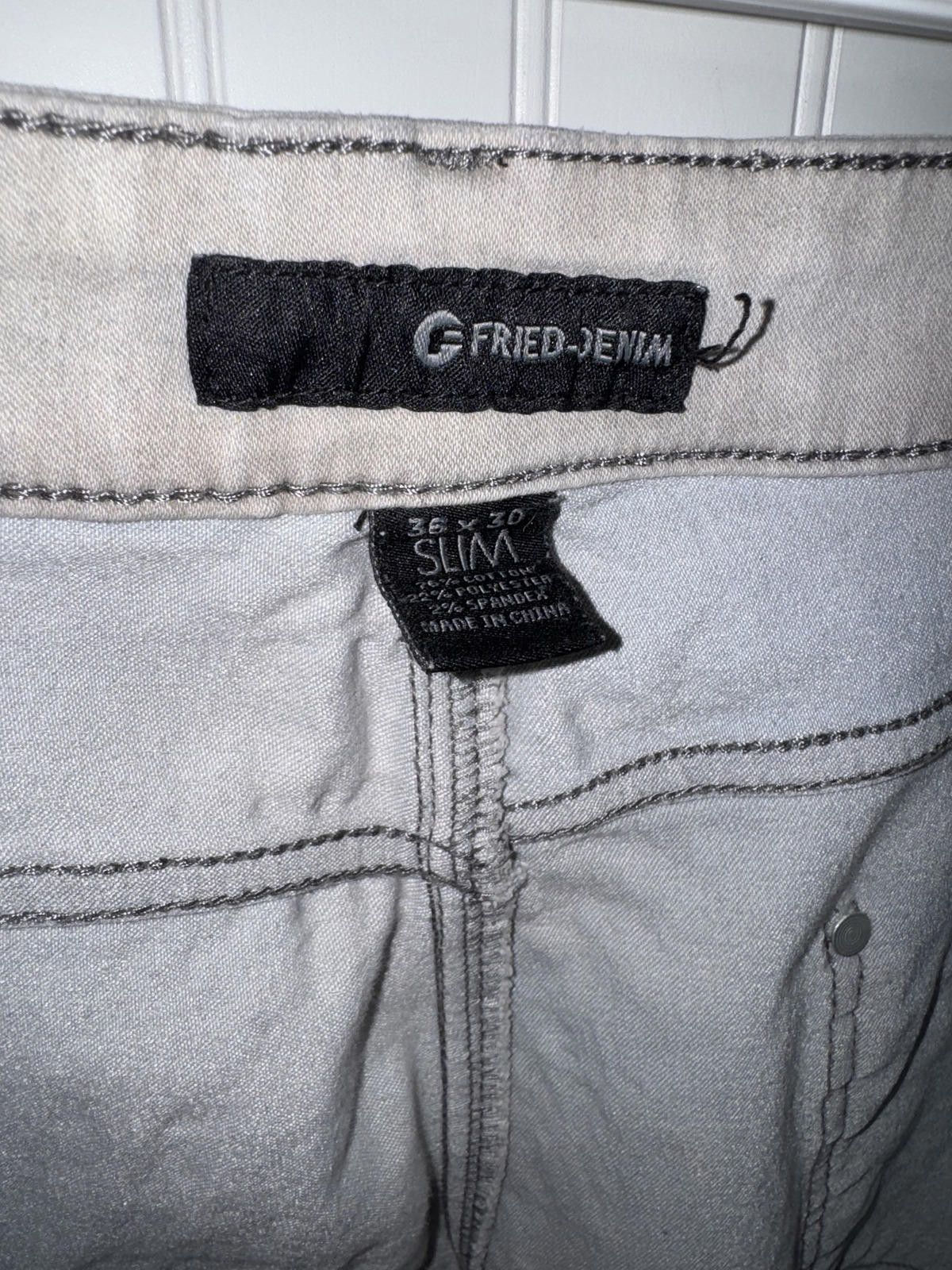 Diesel Fried Denim Men's 36x30 Slim Grey Faded Moto Style Jeans Size US 30 / EU 46 - 4 Thumbnail
