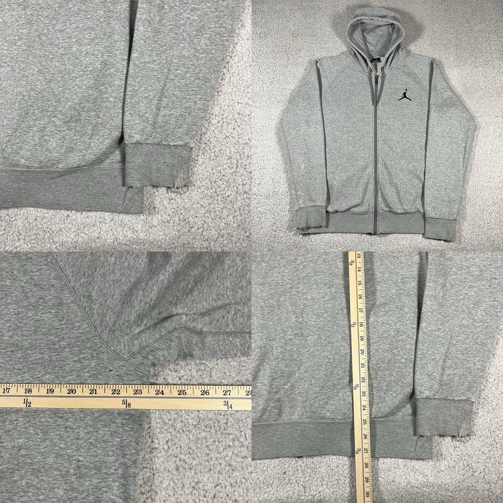 Jordan Brand Air Jordan Hoodie Men L Gray Full Zip Jumpman Basketball Sweatshirt Classic Size US L / EU 52-54 / 3 - 10 Thumbnail