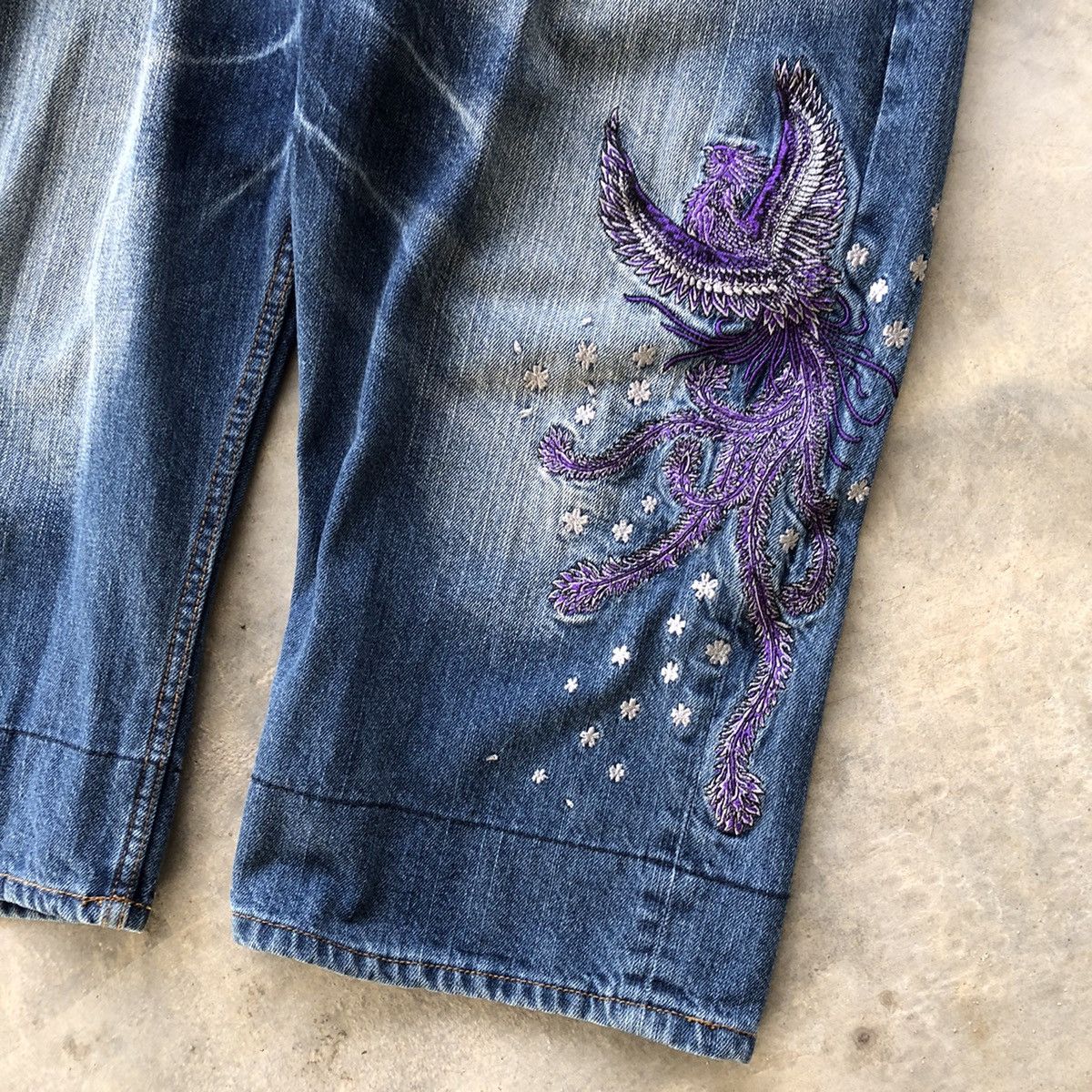 Japanese Brand Sukajan Pants Rare Flying Peacock Jorts Size US 34 / EU 50 - 4 Thumbnail