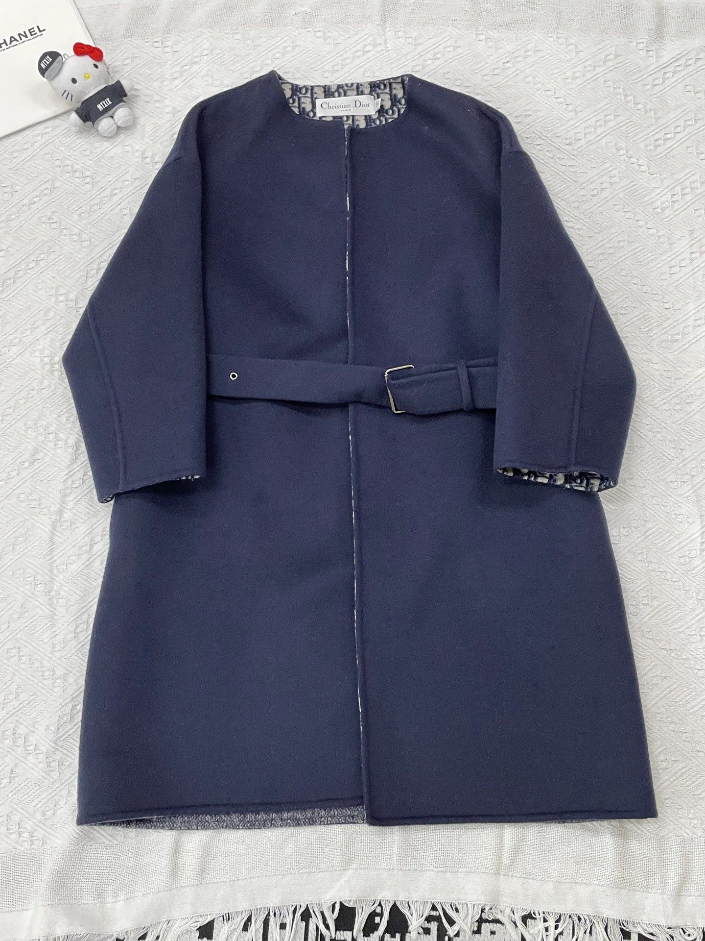 Dior Dior Double-Faced Wool Oblique Navy Coat FR38 NWT Size S / US 4 / IT 40 - 1 Thumbnail