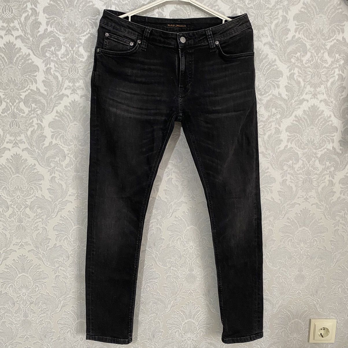 Nudie Jeans Nudie Jeans Grim Tim Black Denim Men’s Pants Size US 31 - 1 Thumbnail