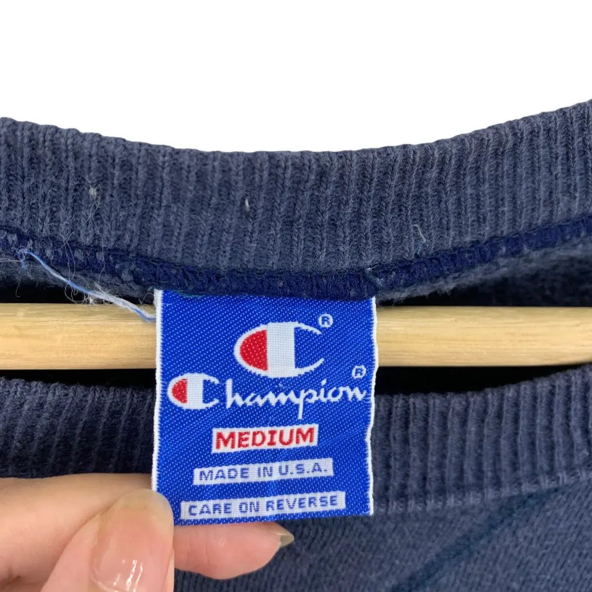 Champion Vintage 90’ CHAMPION Made In USA Script Logo Blue Size M / US 6-8 / IT 42-44 - 7 Thumbnail