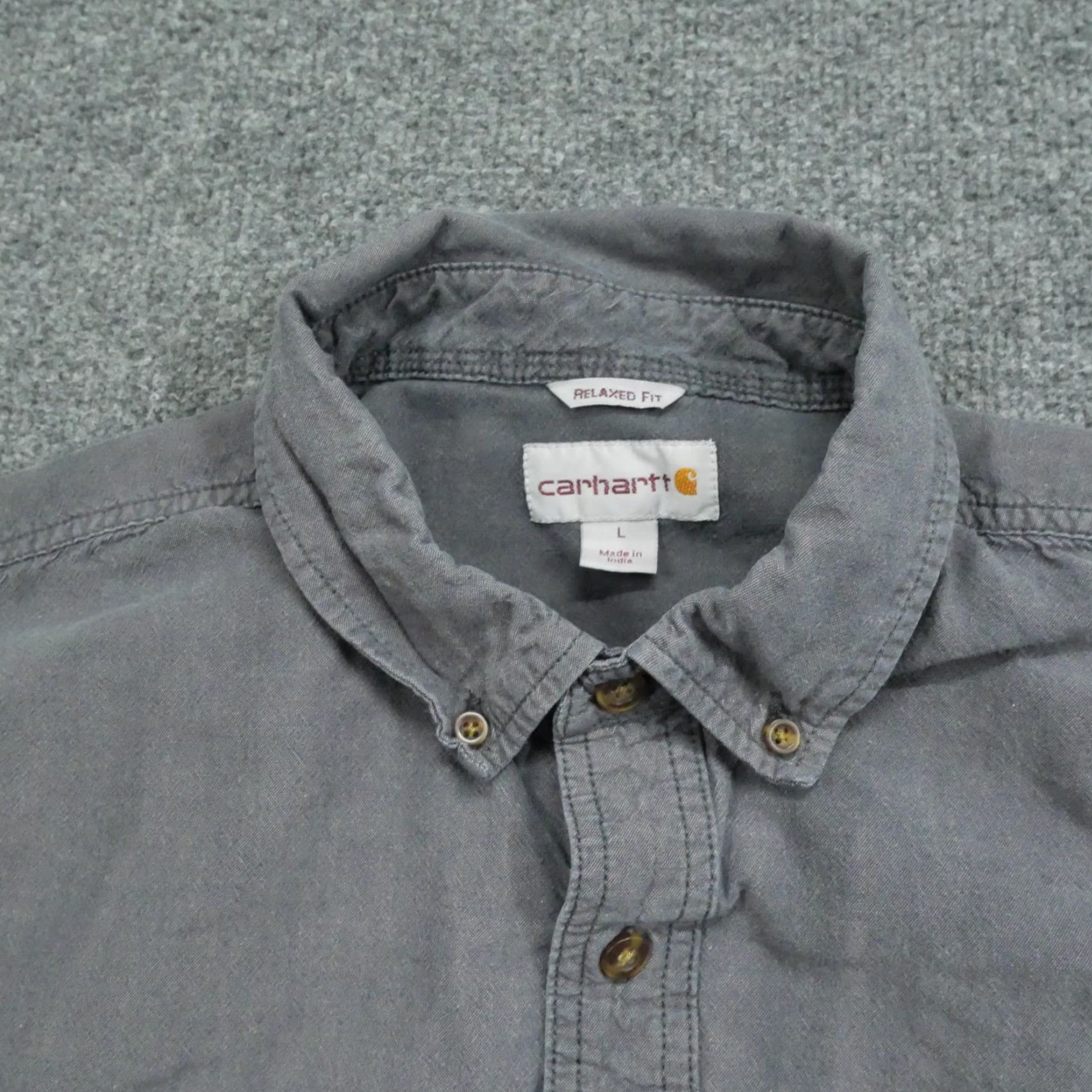 Carhartt VINTAGE Carhartt Shirt Mens Large Grey Button Up Distressed Faded Workwear Size US L / EU 52-54 / 3 - 4 Thumbnail