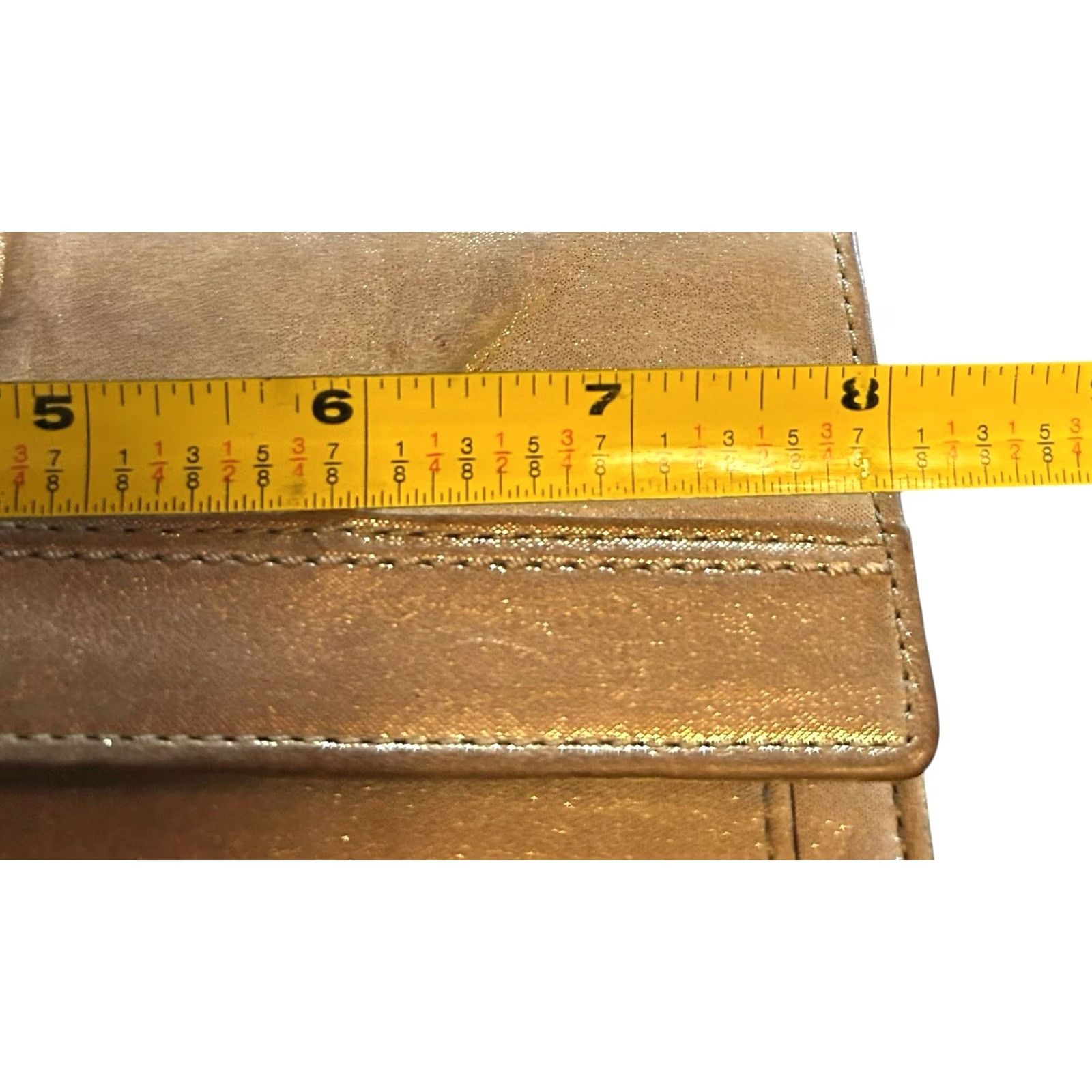 Coach Coach Wallet Trifold Leather Metallic Brown Solid Women Credit Card Read Wallet Womens Zip-Around Size ONE SIZE - 7 Thumbnail