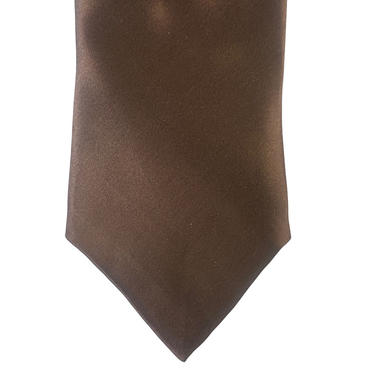 Paul Fredrick Paul Fredrick X-Long Brown Satin Silk Blend Dress Tie NWT Size ONE SIZE - 3 Thumbnail