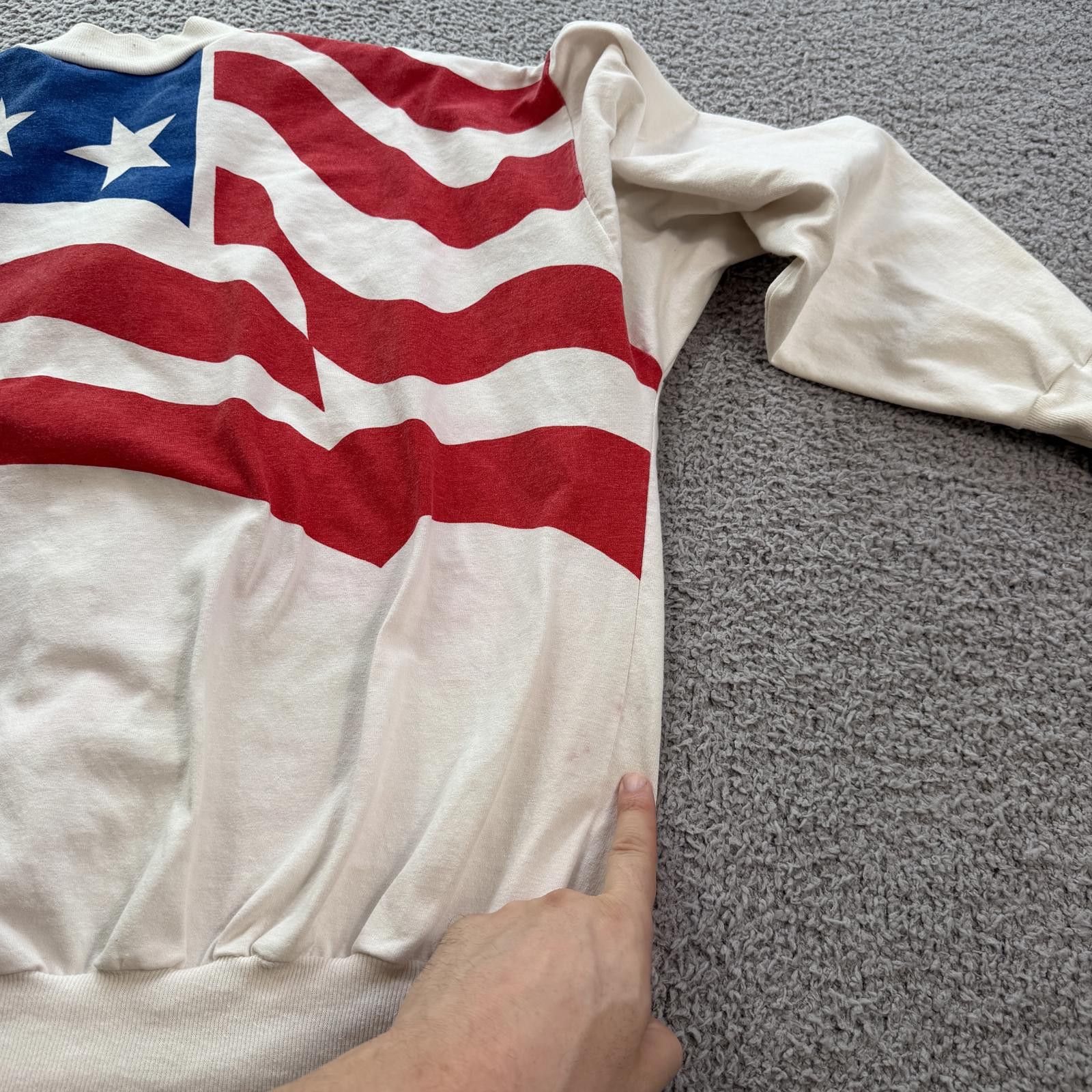 Other Vintage 90s USA Flag Full Zip Sweatshirt Patriotic American Size US XL / EU 56 / 4 - 9 Thumbnail