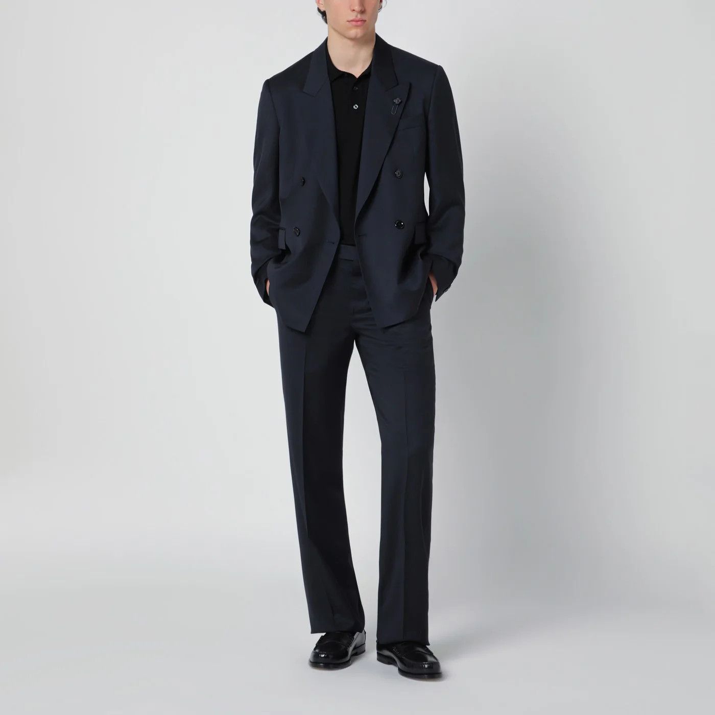 Lardini o1d2blof0526 Wool Trousers Pants in Blue Size US 34 / EU 50 - 2 Thumbnail