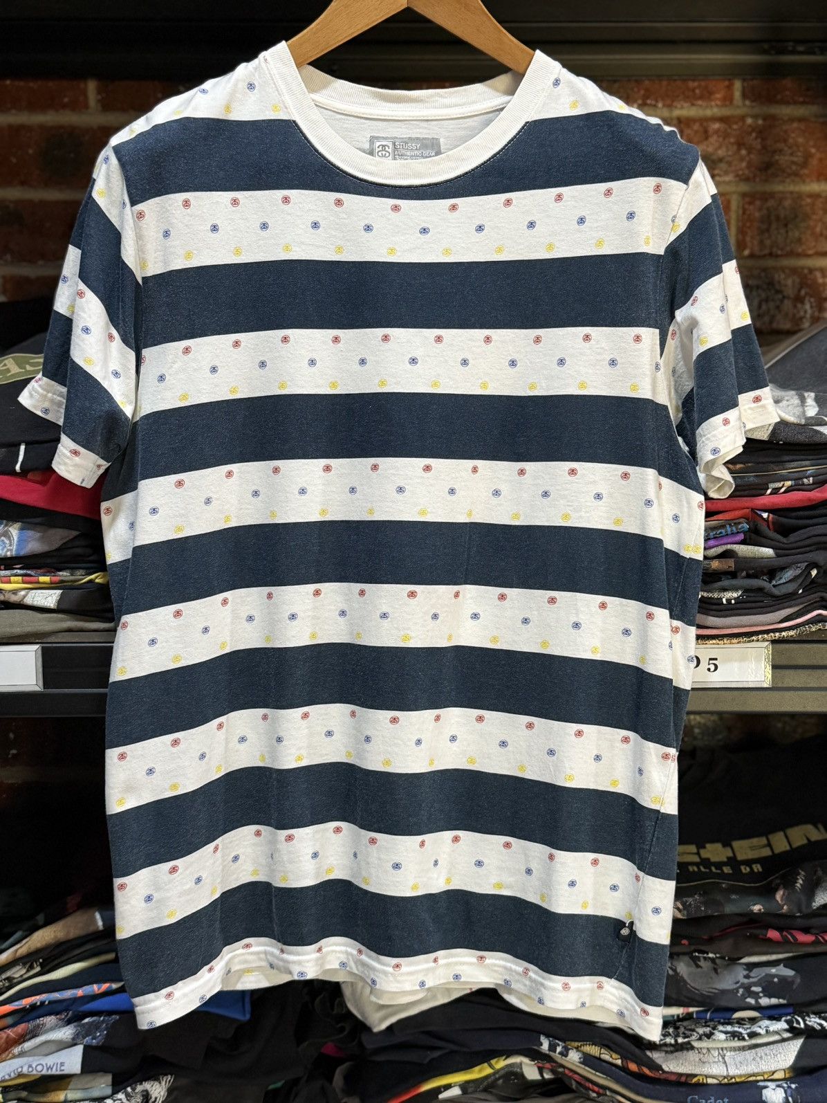 Stussy Stussy Stripe Monogram Authentic Gear Streetwear Tee Size US L / EU 52-54 / 3 - 1 Thumbnail