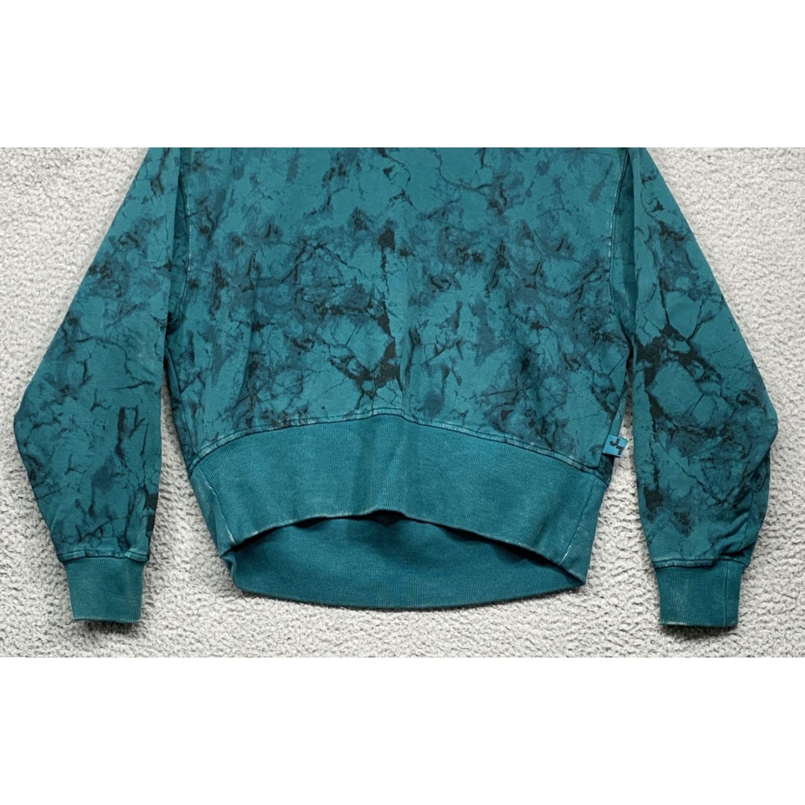 Vintage Joy Lab Sweatshirt Women's XS Green Marble Cropped Relaxed Fit NEW NWT Size XS / US 0-2 / IT 36-38 - 3 Thumbnail