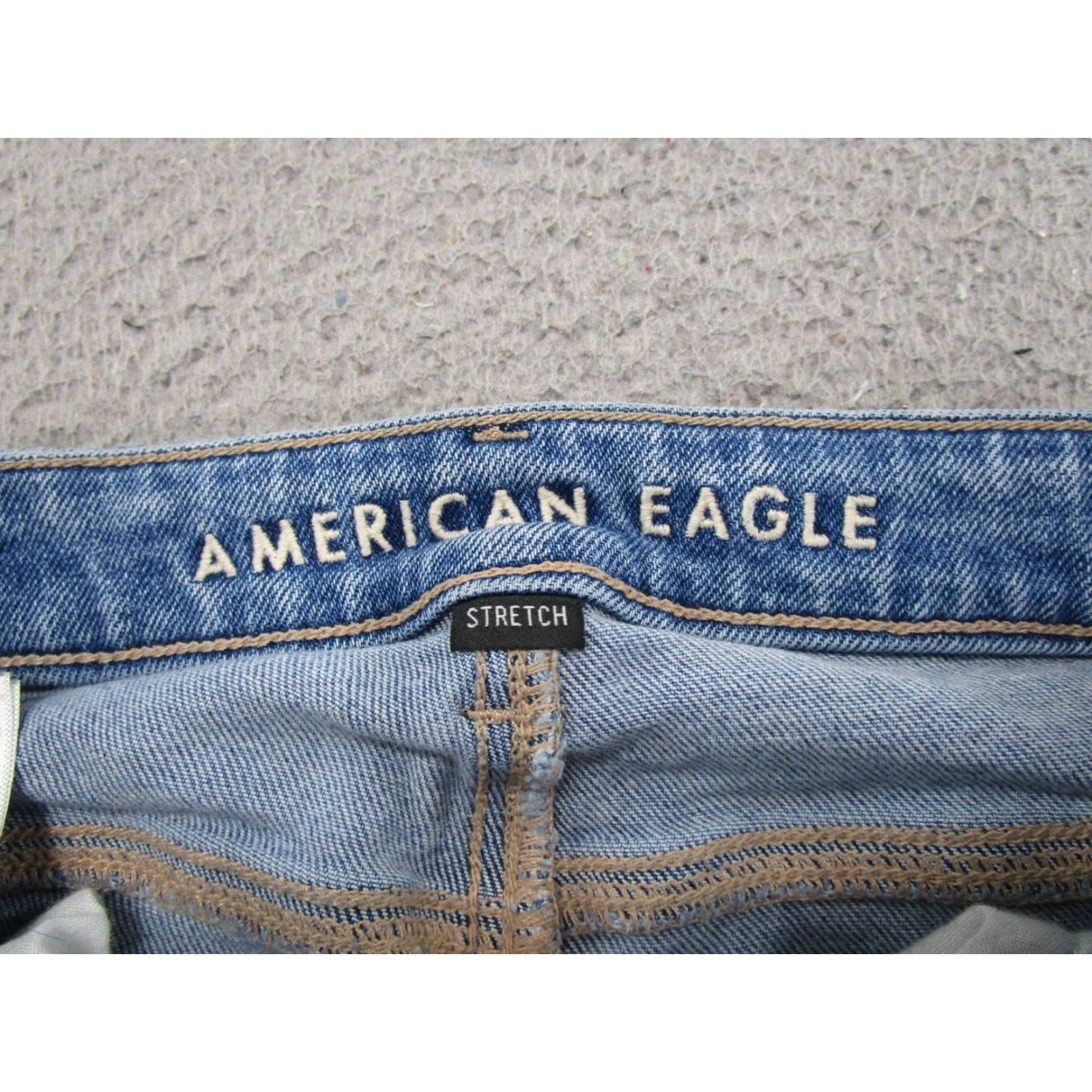 American Eagle Outfitters American Eagle Outfitters Denim Jeans Straight 4 BLUE Stretch Distressed 5-Pocket 90s Womens Regular Vintage: No Size 27" / US 4 / IT 40 - 4 Thumbnail