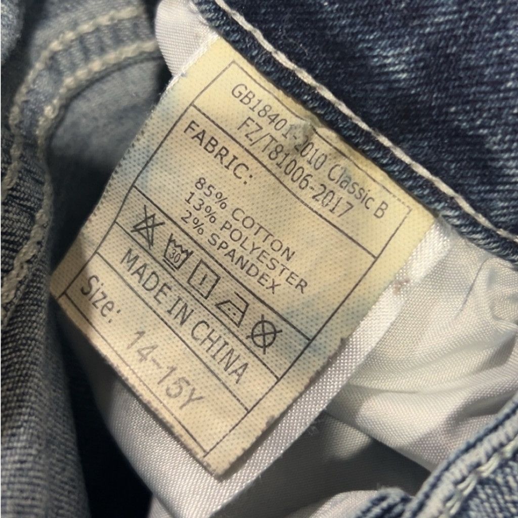 The Unbranded Brand blue biker jeans with a cool design, Size: 14 years Size 36" / US 14 / IT 50 - 4 Thumbnail