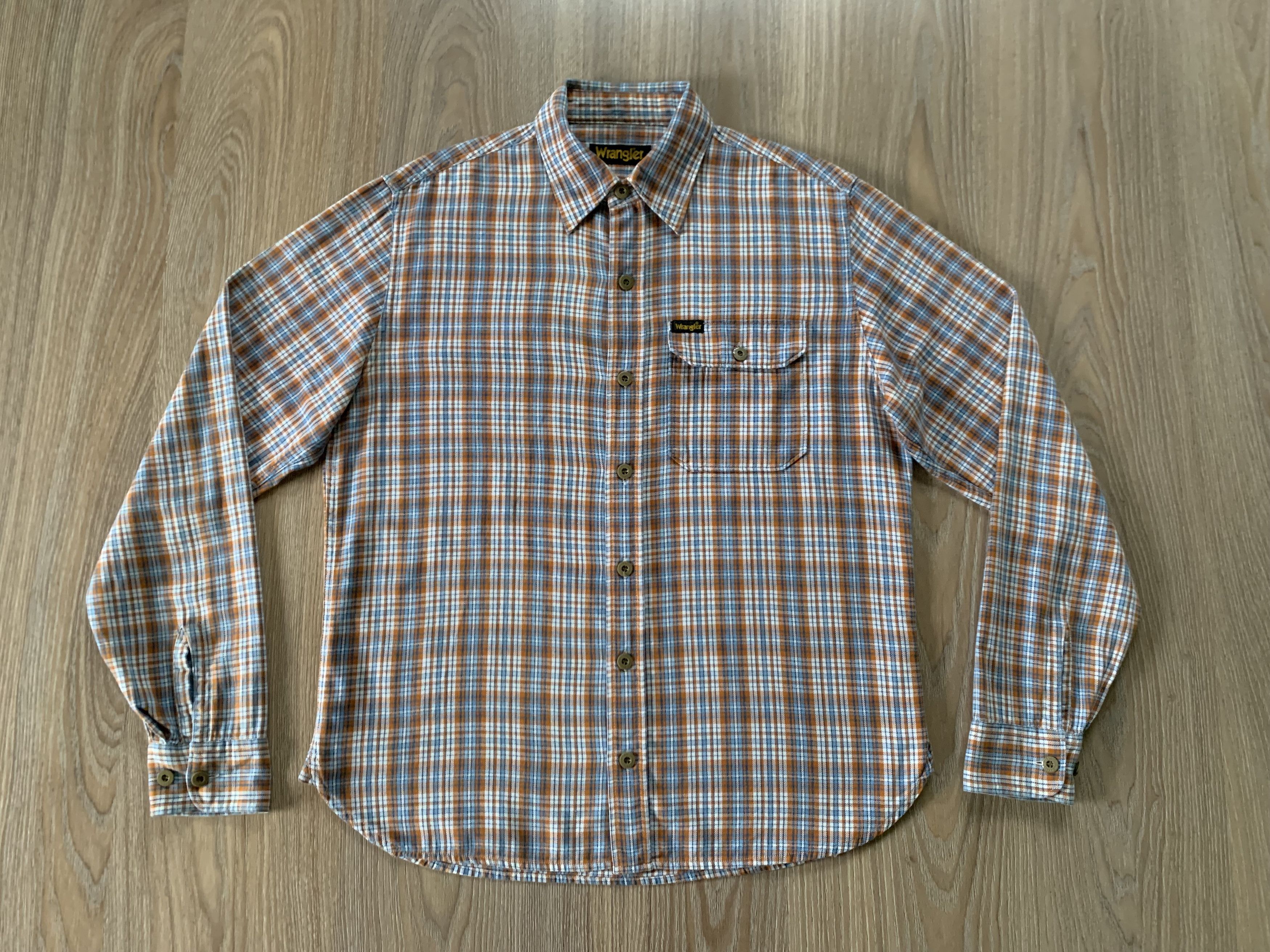 Vintage × Wrangler Wrangler Plaid Cotton Short Sleeve Shirt Size US S / EU 44-46 / 1 - 2 Thumbnail