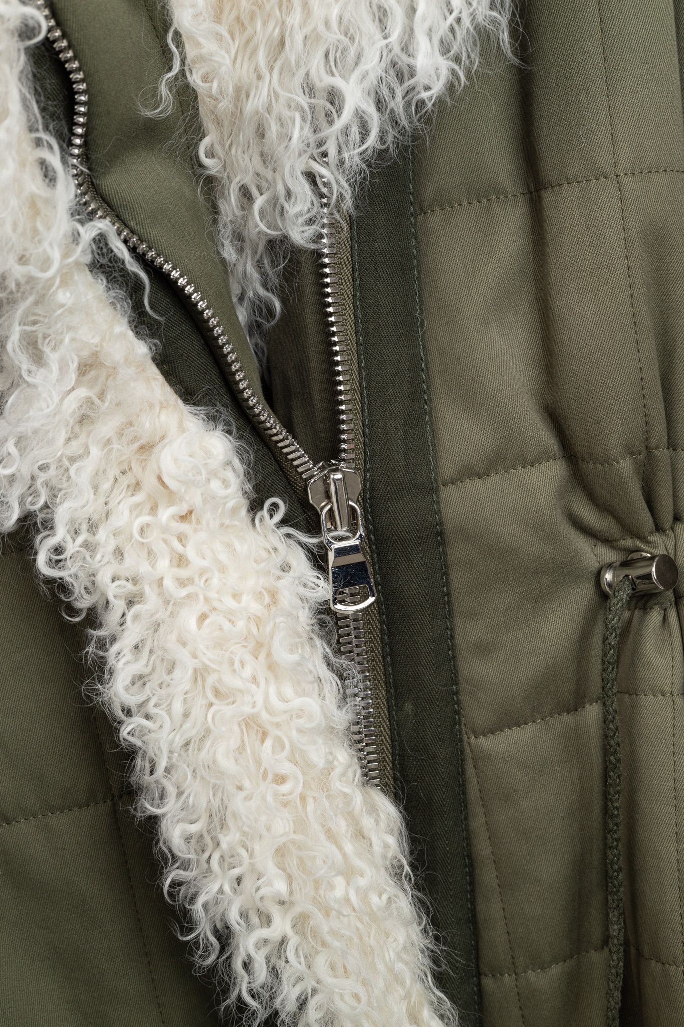 Altuzarra Altuzarra PF/15 Green Cotton Quilted Lamb-Fur Coat Size M / US 6-8 / IT 42-44 - 8 Thumbnail