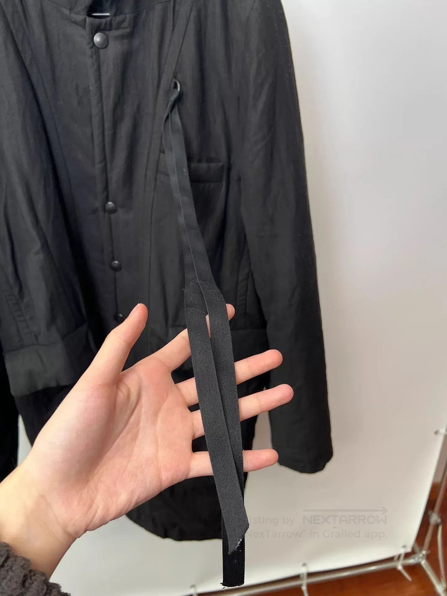 Ann Demeulemeester Black Lightweight Button-Front Jacket Size L. Size US L / EU 52-54 / 3 - 4 Thumbnail