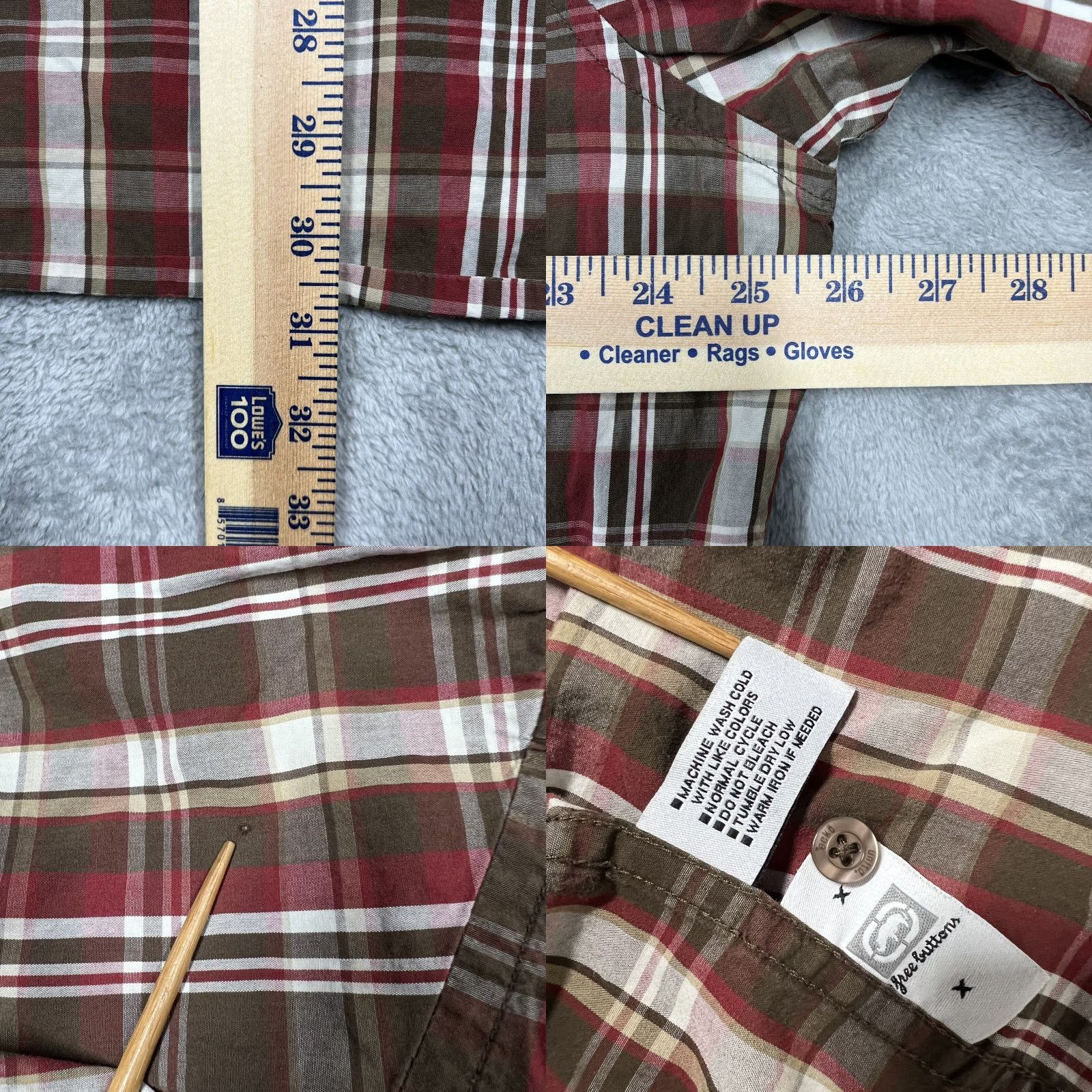 Ecko Unltd. Ecko Unltd. Mens Button-Up Shirt XL Brown Plaid Check - Minor Flaw Size US XL / EU 56 / 4 - 9 Thumbnail