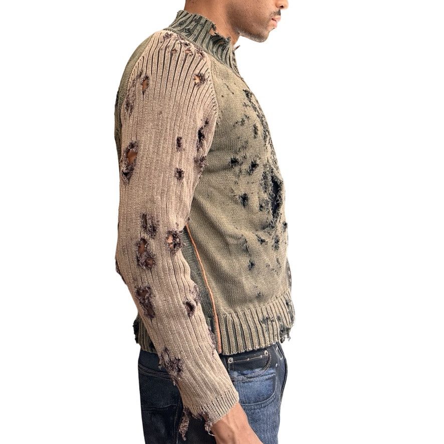 Other ASTROBOI* Khaki/Tan Ribbed Grunge Zip Up Sweater - XL Size US XL / EU 56 / 4 - 7 Thumbnail