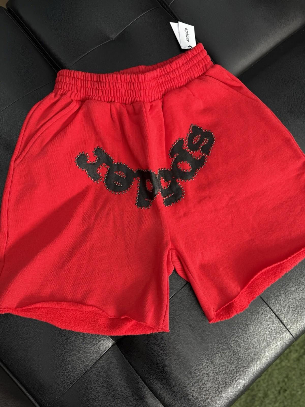 Sp5der Sp5der OG Web V2 Phantom Sweatshort “Red” New Studded (Small Size US 30 / EU 46 - 4 Thumbnail