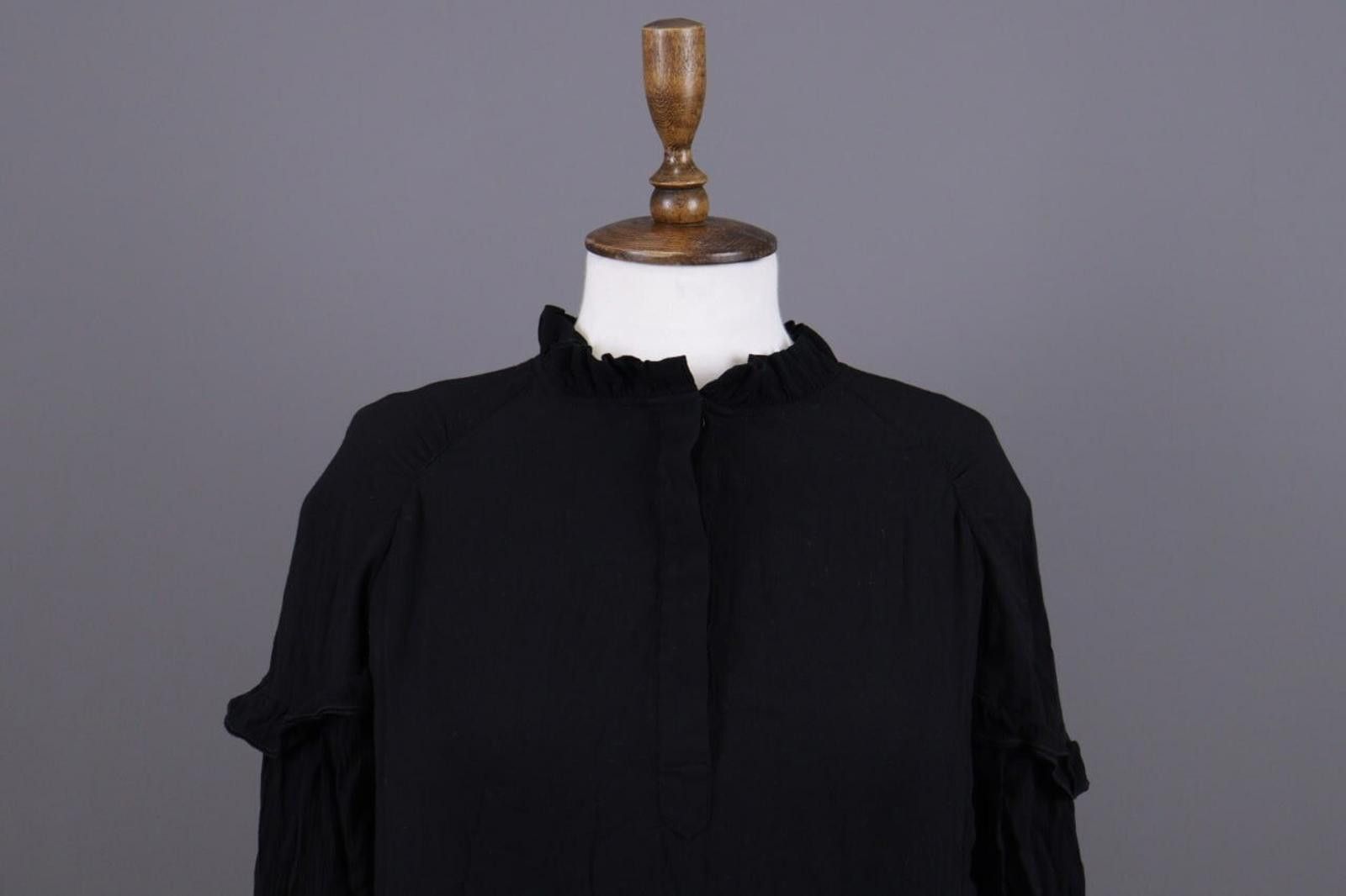 Wilkes Bashford BA&SH Black Vinil Noir Lagenlook Relaxed Midi Dress 2 / M Size M / US 6-8 / IT 42-44 - 2 Thumbnail