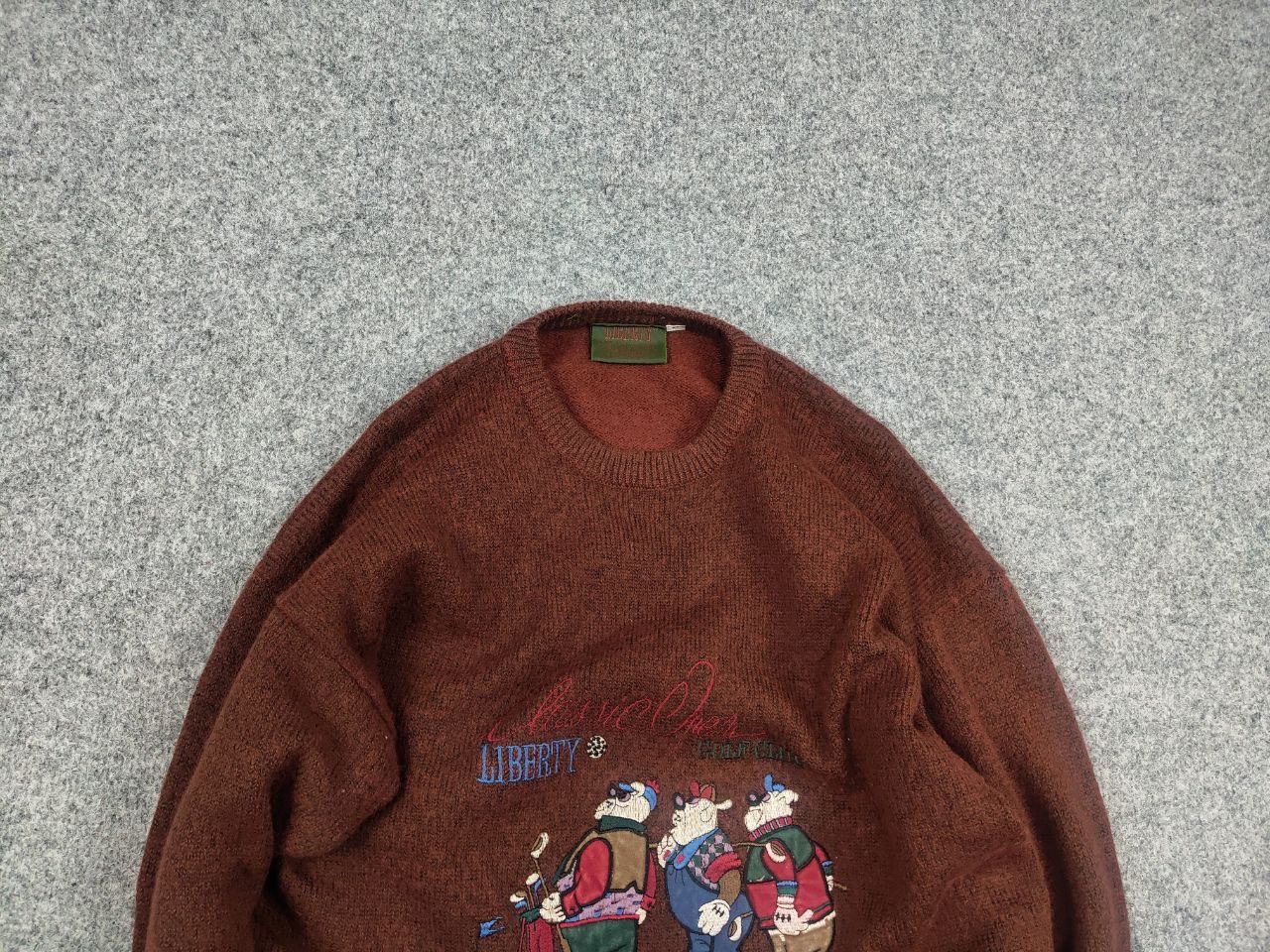 Japanese Brand Vintage 80's Liberty Logo Golf Club Knit Brown Sweater Wool Size US M / EU 48-50 / 2 - 4 Thumbnail