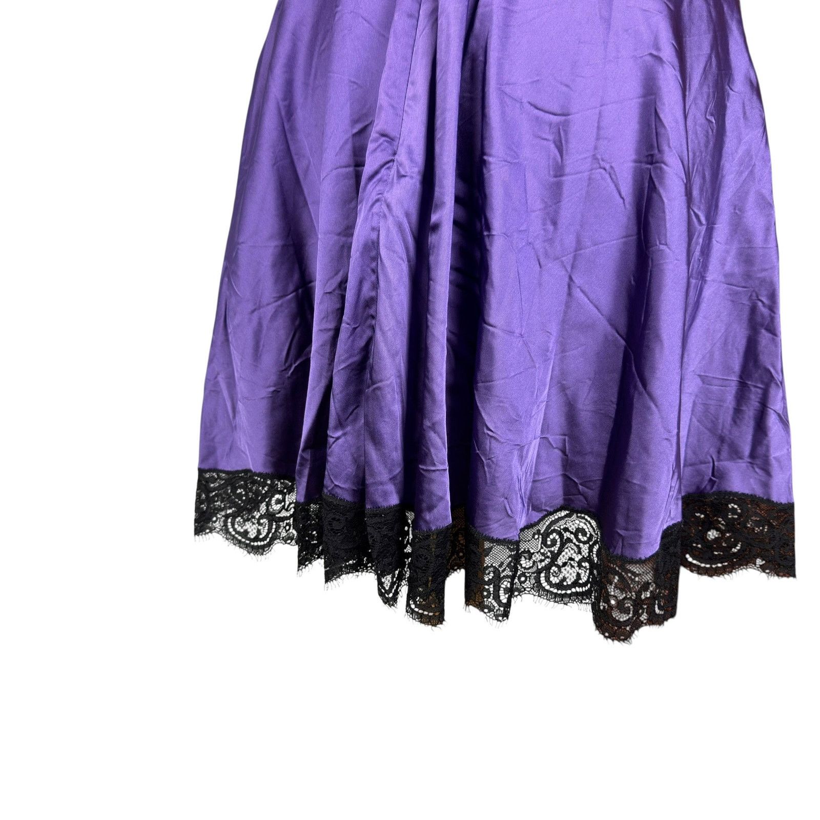 Dolce & Gabbana Dolce & Gabbana Women Purple Black Lace Detail Slip Dress 44 Size M / US 6-8 / IT 42-44 - 6 Thumbnail