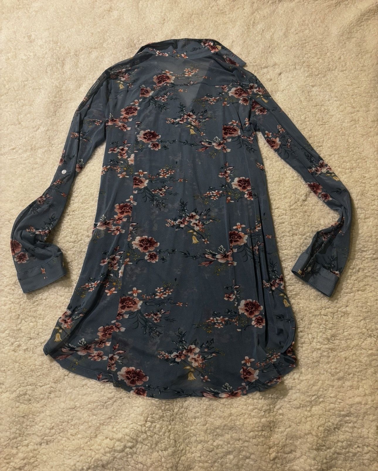 Other Blue floral long shirt1526 Size M / US 6-8 / IT 42-44 - 11 Thumbnail