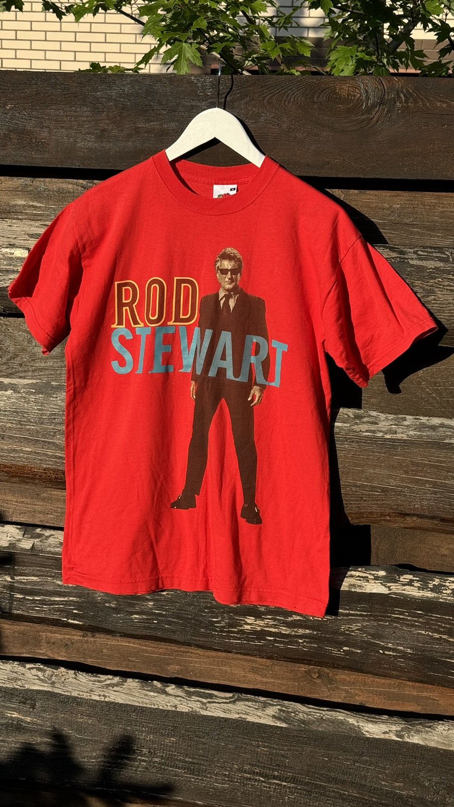 Band Tees × Vintage 2002 Rod Stewart UK Tour Red T-shirt vintage Size US M / EU 48-50 / 2 - 2 Thumbnail