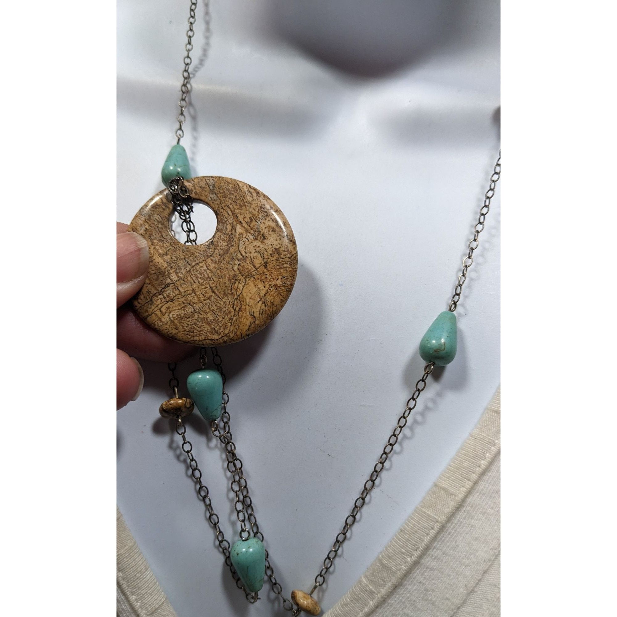 Other Bohemian Turquoise And Jasper Beaded Pendant Necklace Size ONE SIZE - 6 Thumbnail
